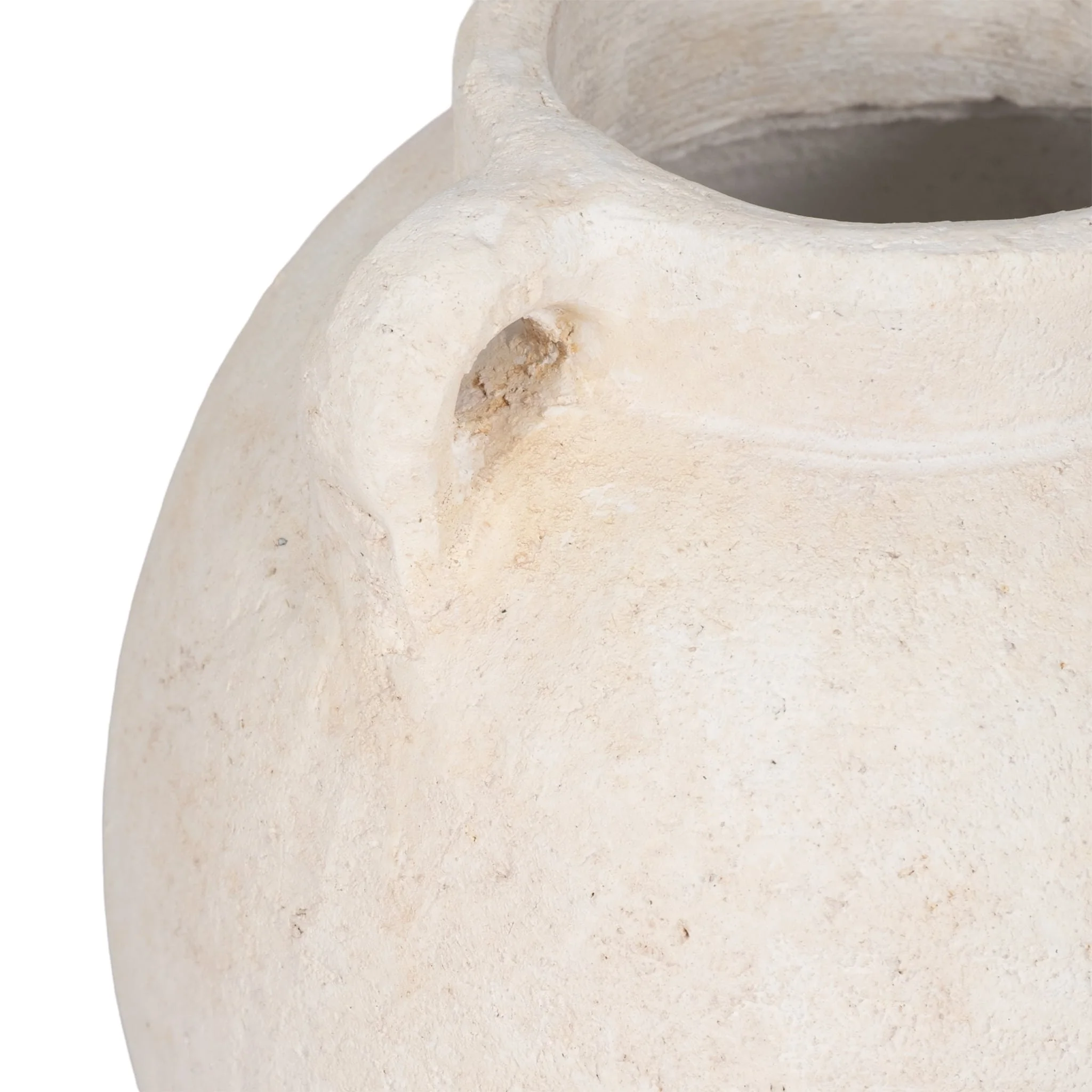 7" Bulbous Jug With Handle, White - Image 5