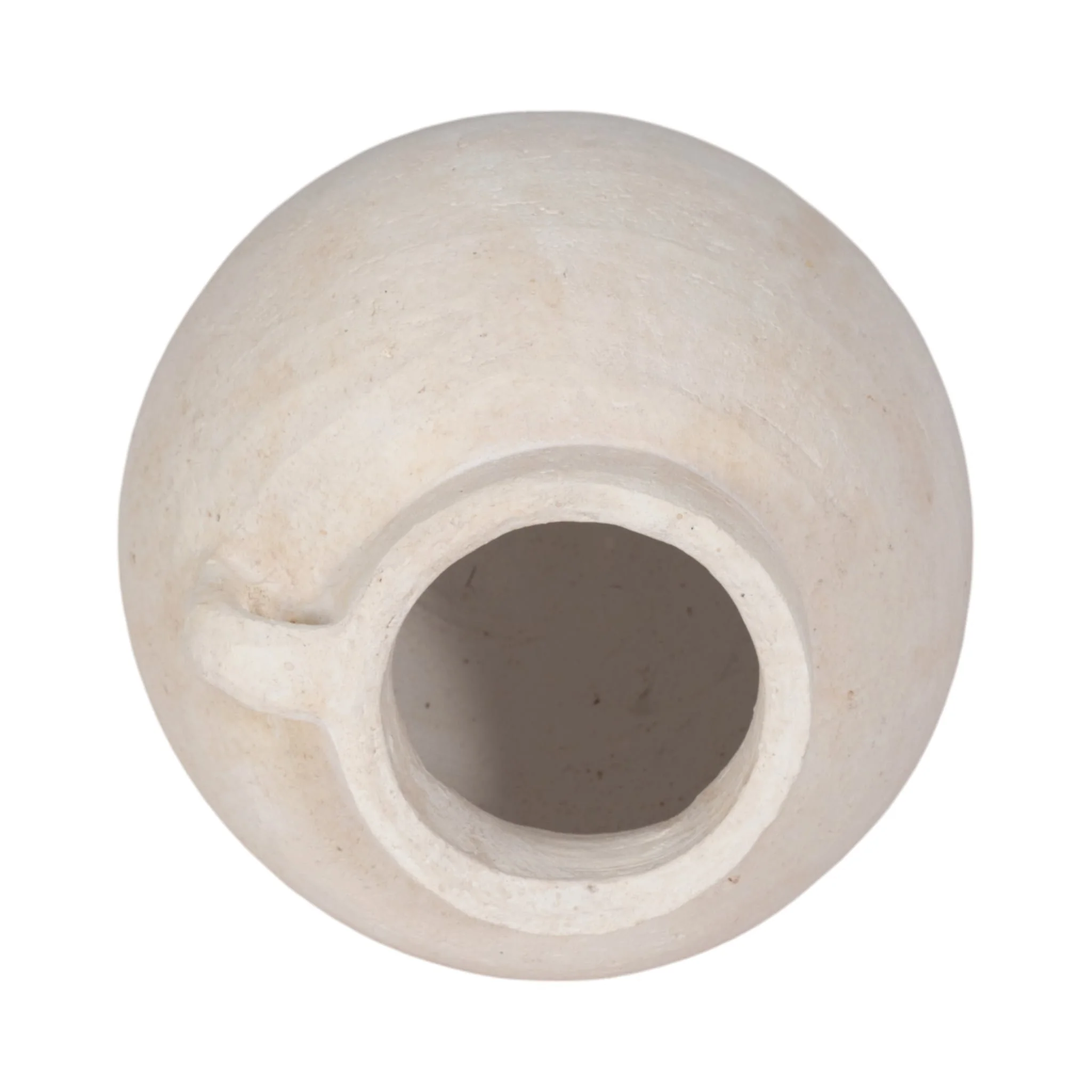 7" Bulbous Jug With Handle, White - Image 6