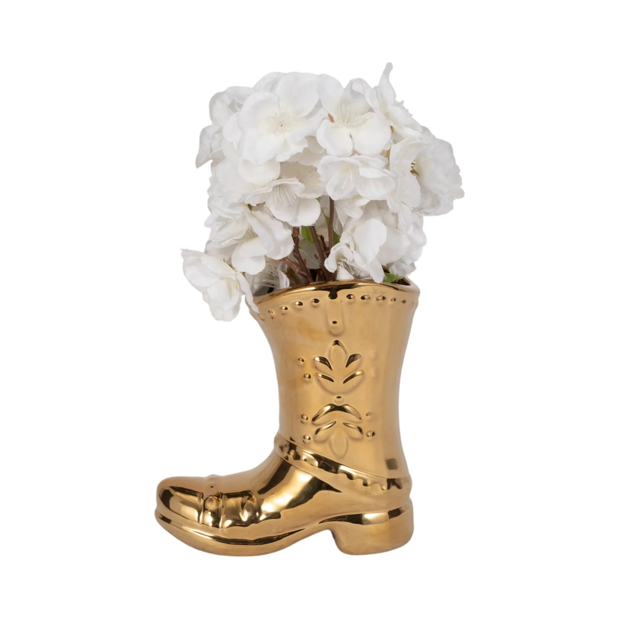 7" Cowboy Boot Vase, Gold - Image 2
