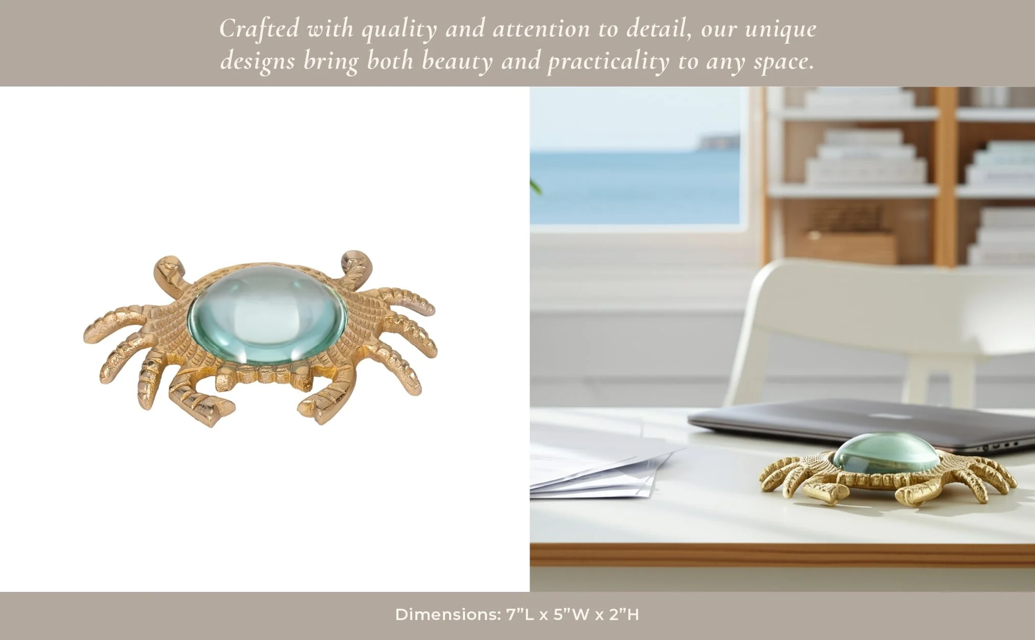 7" Crab Magnifying Glass, Gold - Image 12