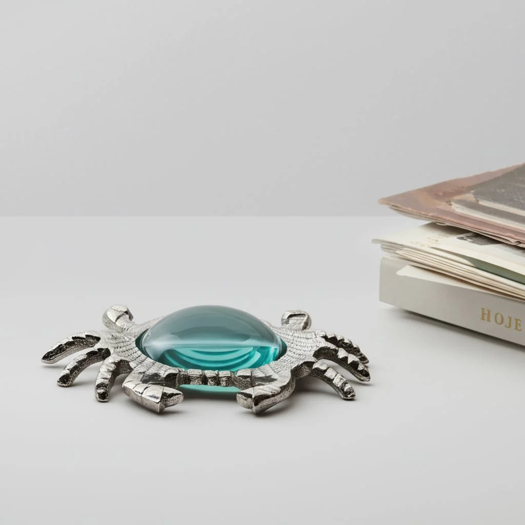 7" Crab Magnifying Glass, Silver - Image 12