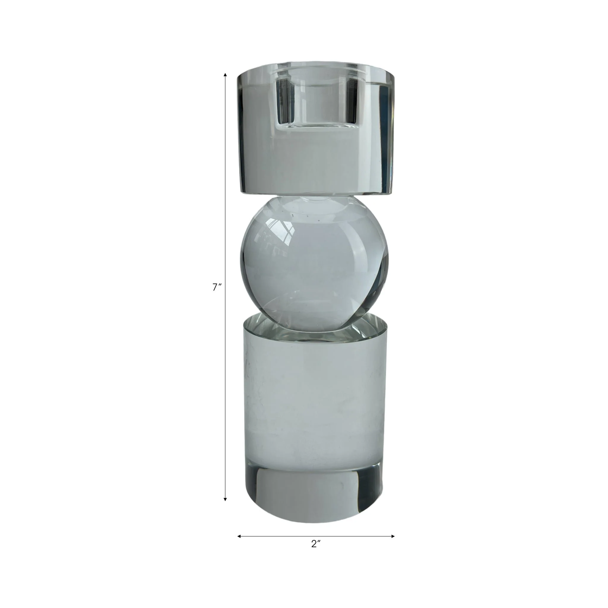 7" Crystal Candle Holder, Clear - Image 2