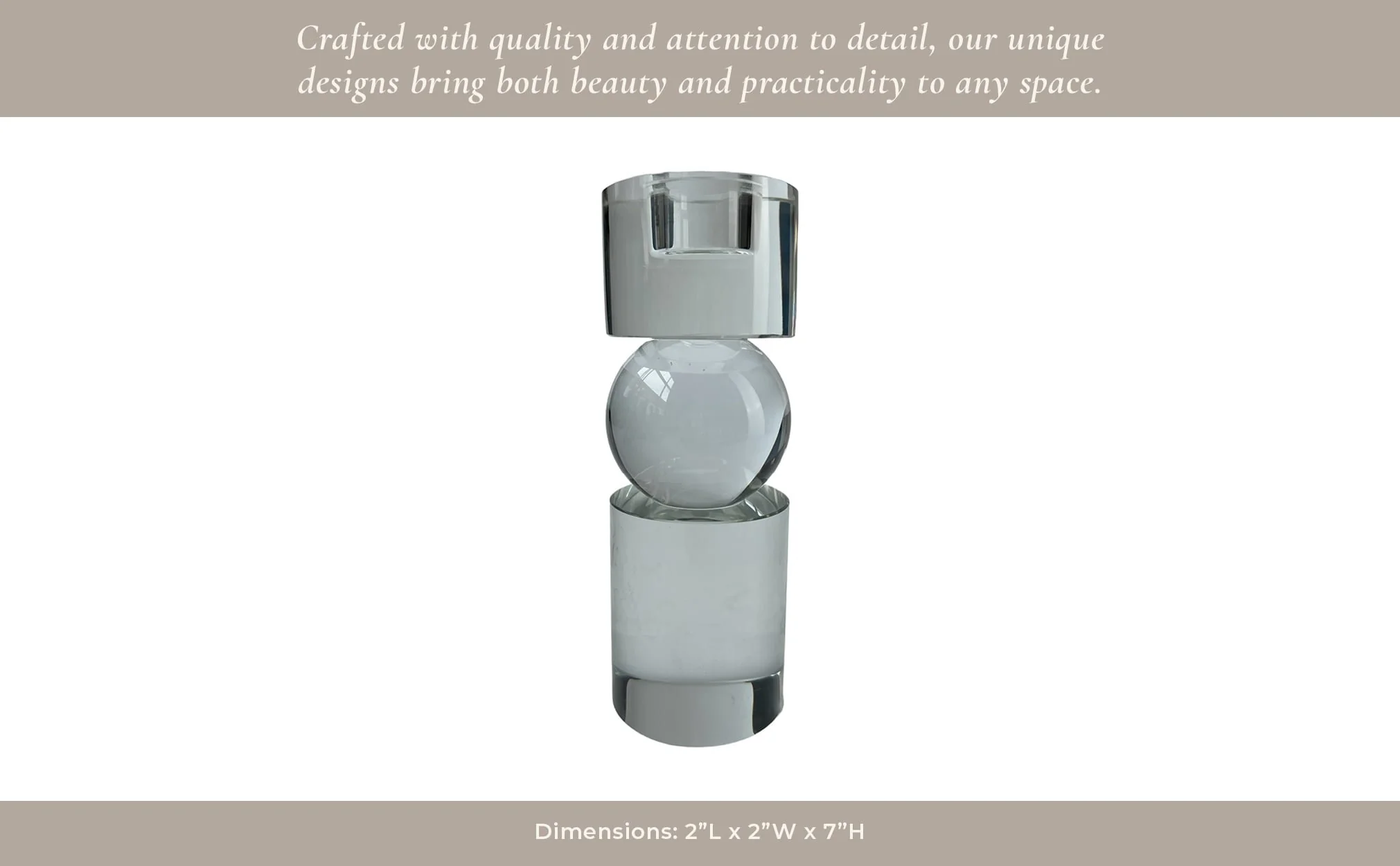 7" Crystal Candle Holder, Clear - Image 8