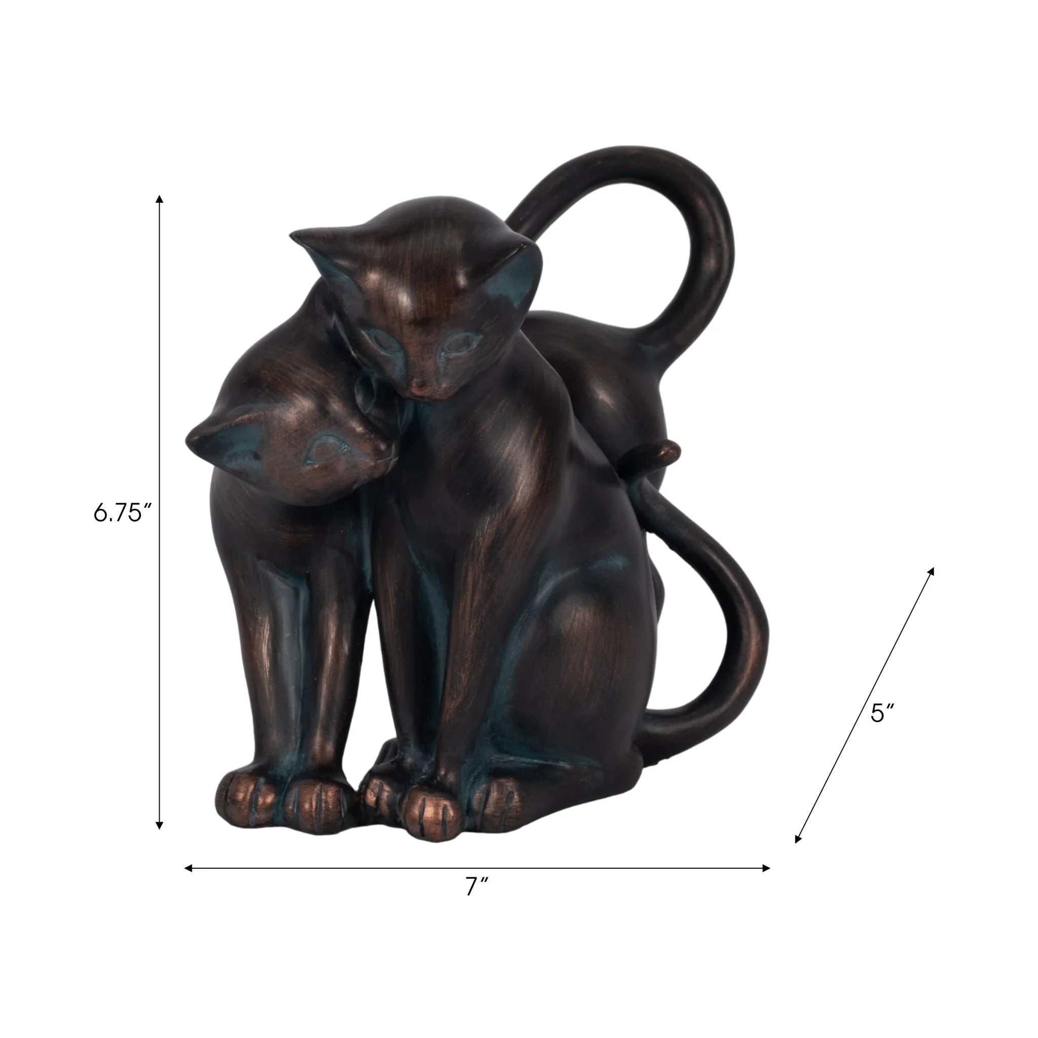 7" Cuddling Cats, Bronze - Image 7