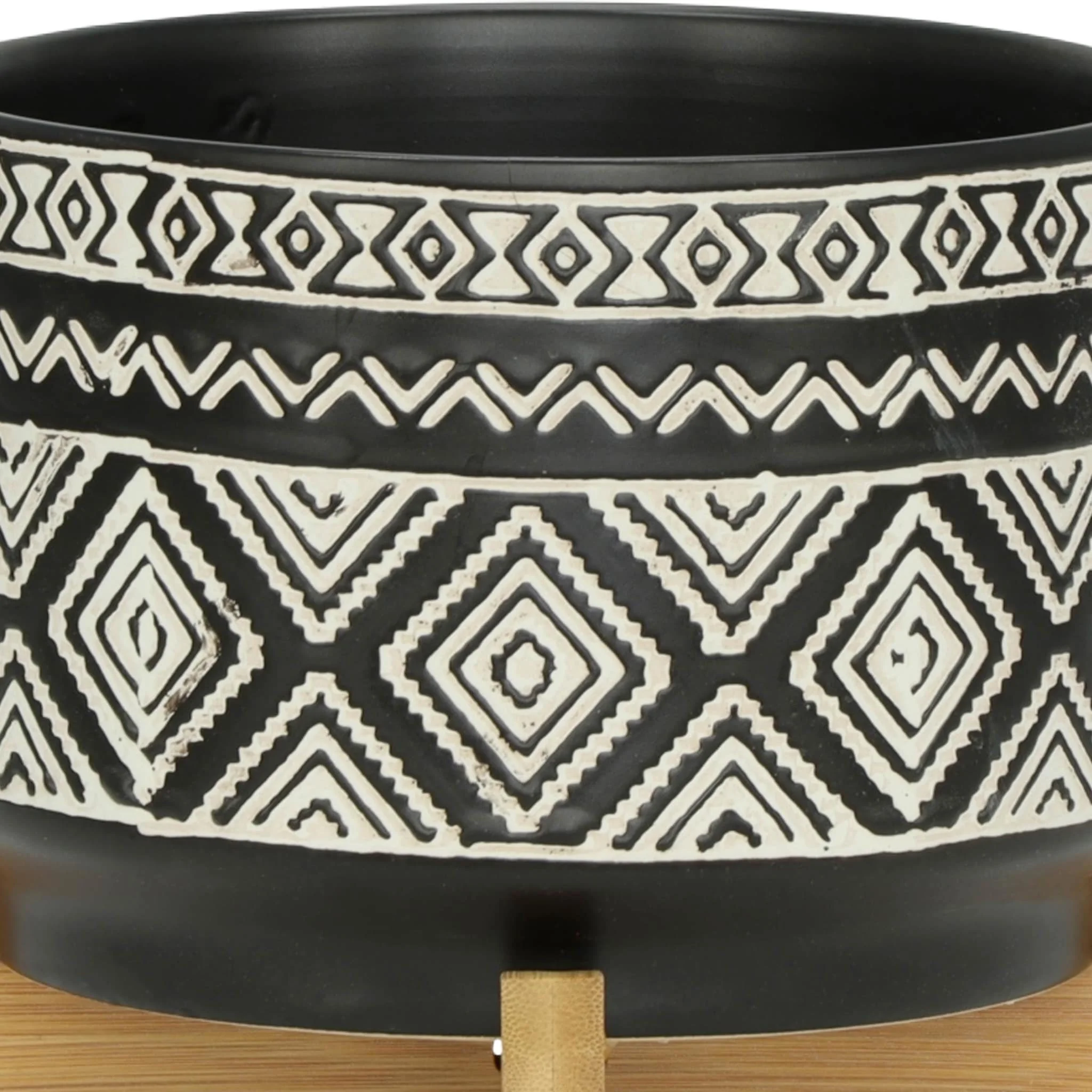 7" Diamond Planter On Stand, Black - Image 7