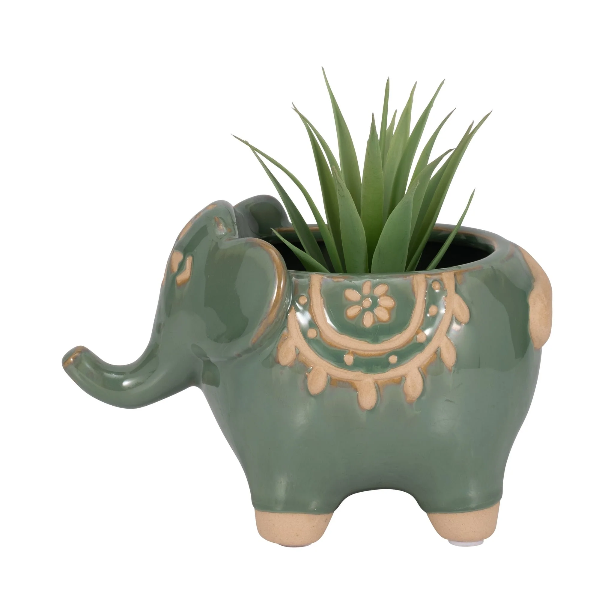 7" Elephant Planter, Green - Image 2