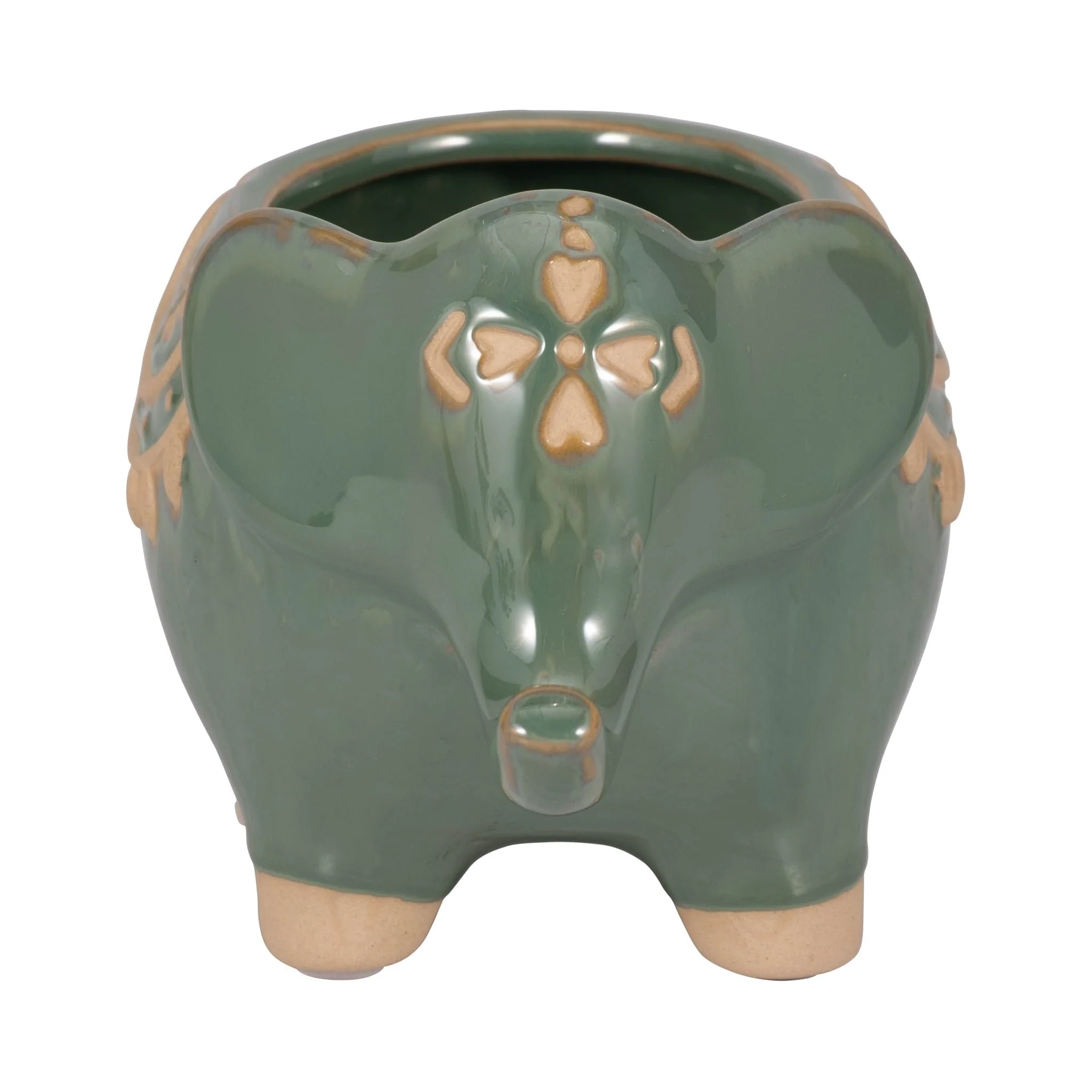 7" Elephant Planter, Green - Image 4