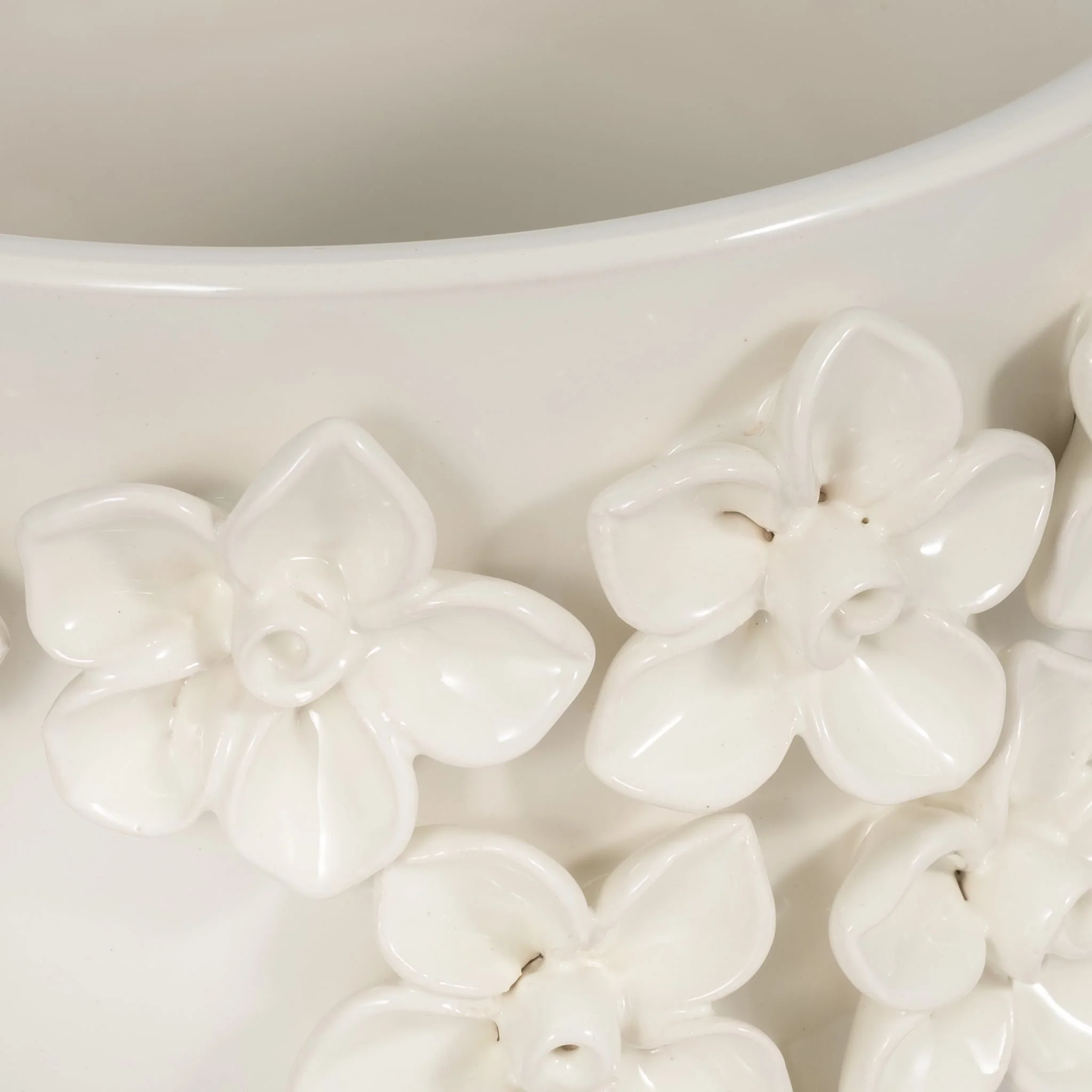 7" Floral Applique Planter, Ivory - Image 4