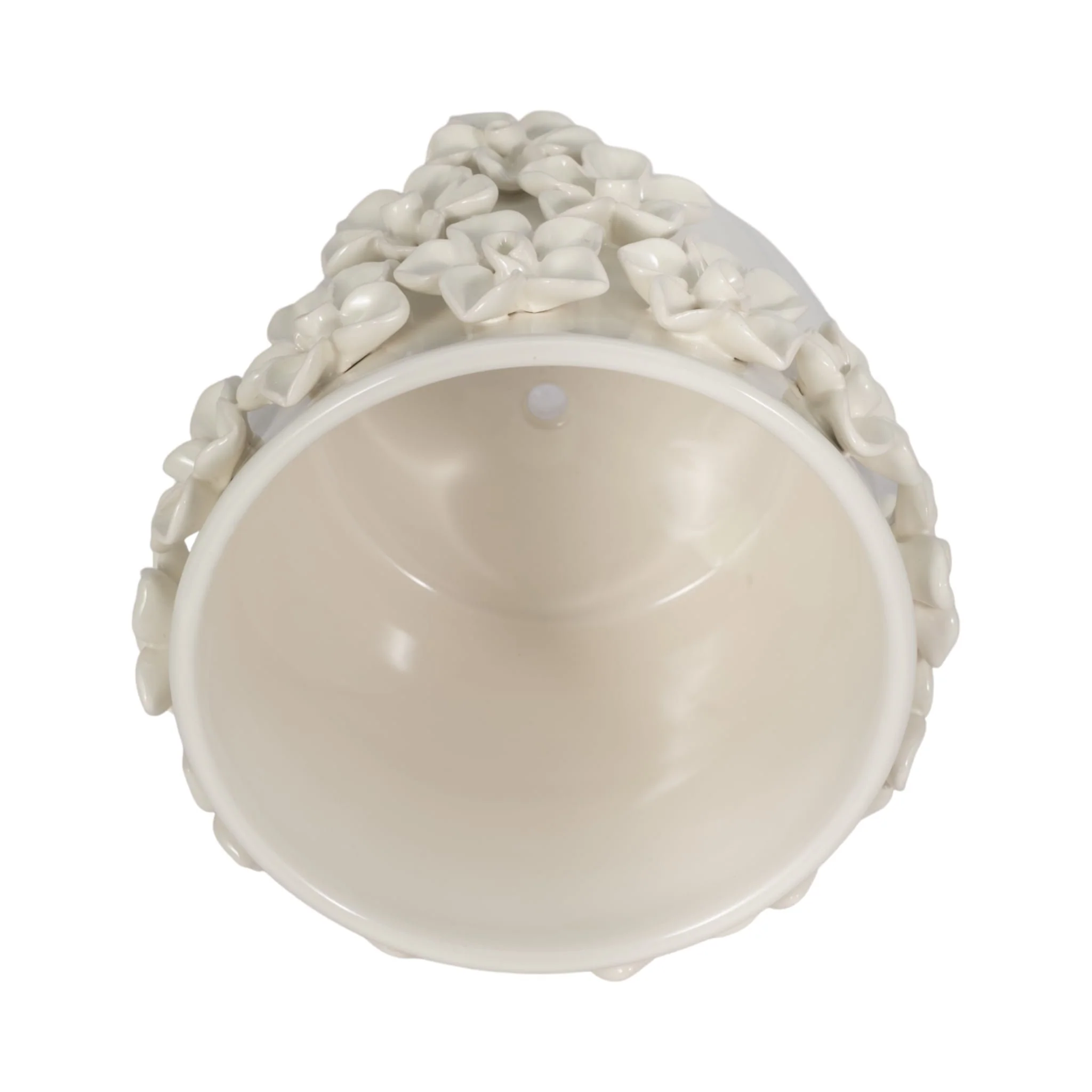 7" Floral Applique Planter, Ivory - Image 5