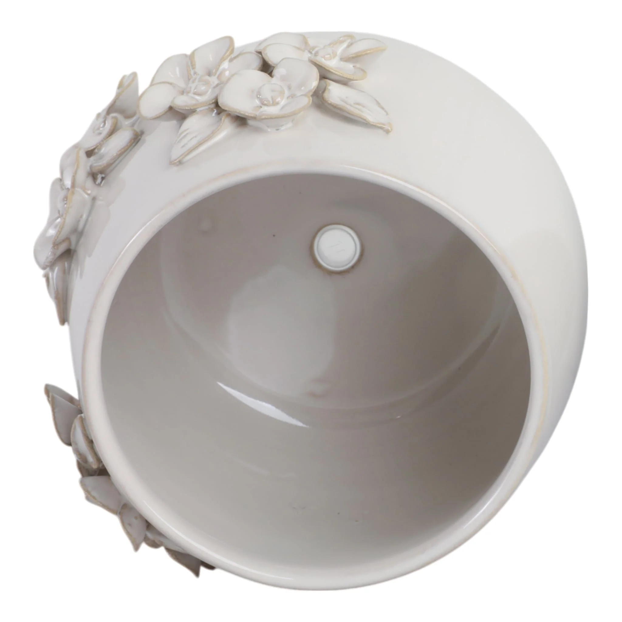 7" Flower Bunches Applique Planter, Ivory - Image 6