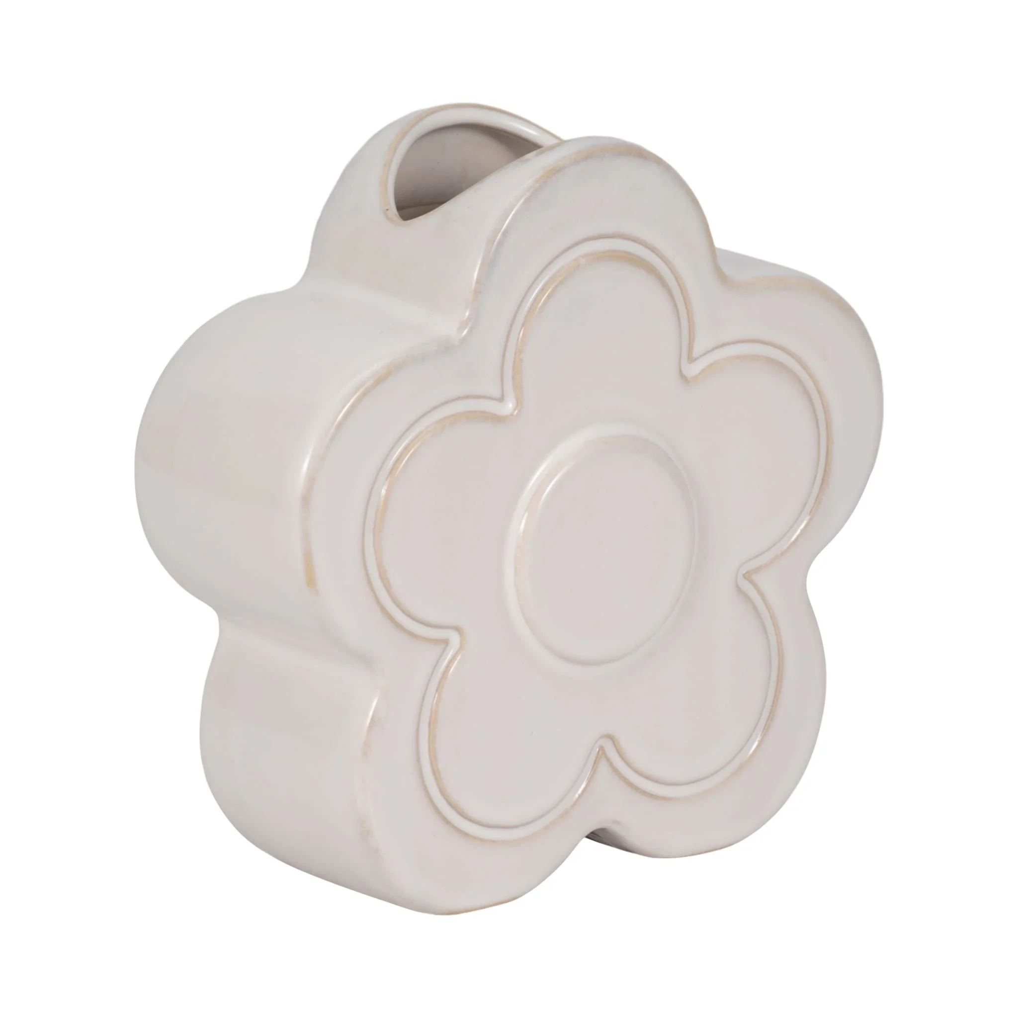 7" Flower Power Object Vase, Ivory - Image 3