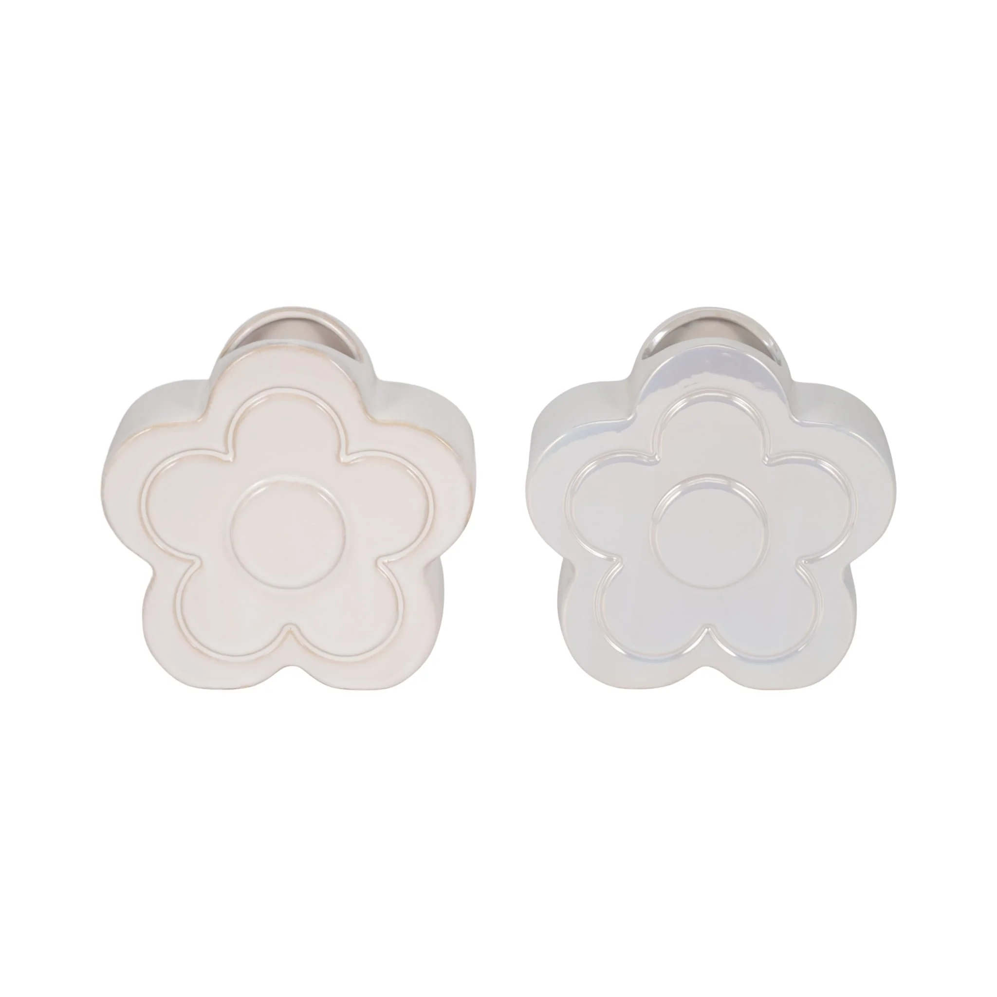 7" Flower Power Object Vase, Ivory - Image 8
