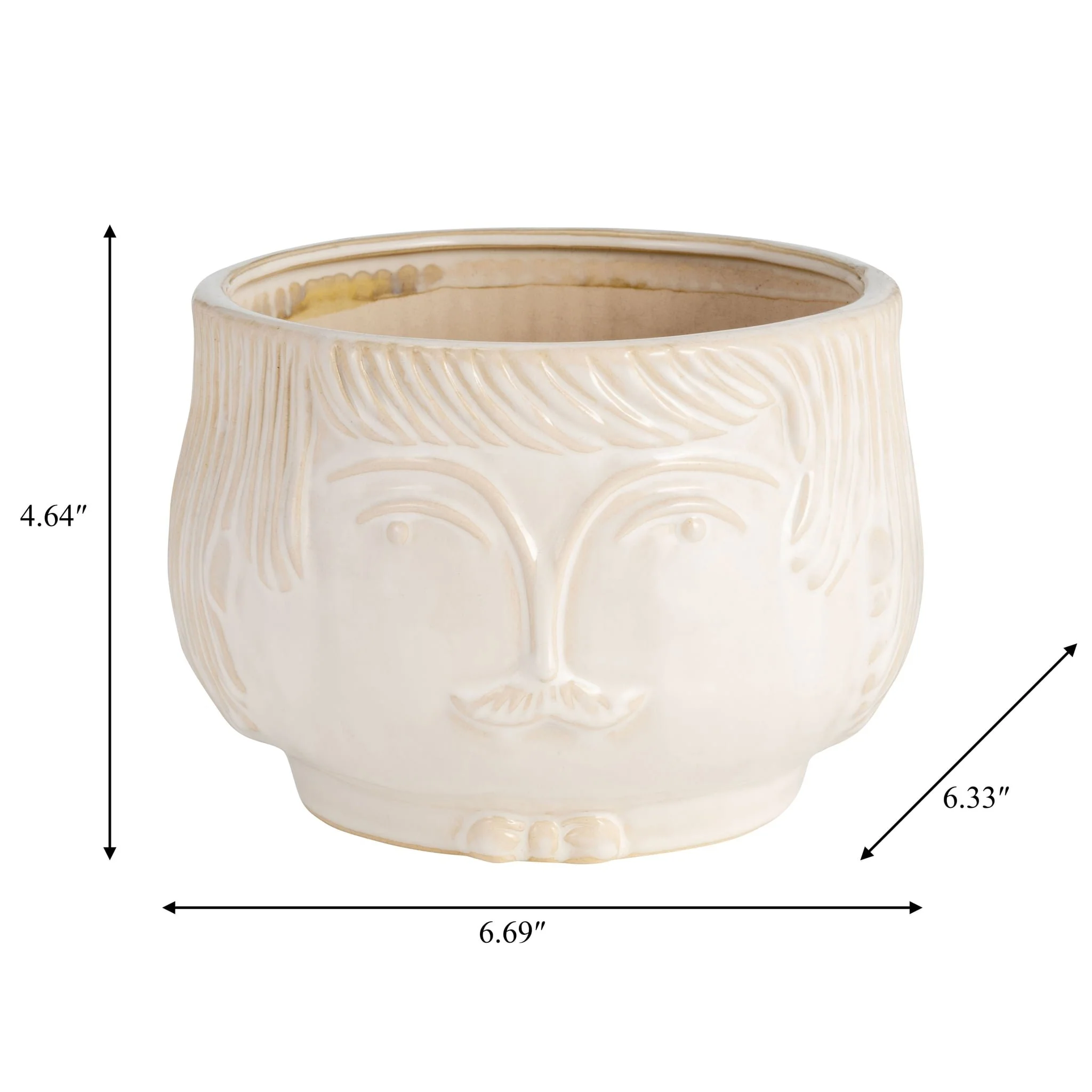 7" Grandpa Planter, White - Image 2