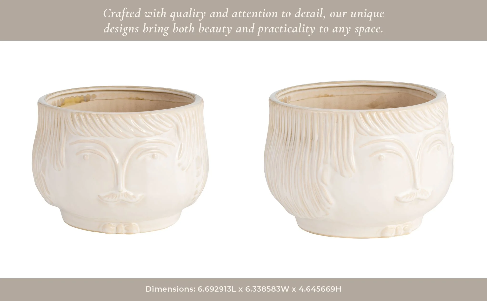 7" Grandpa Planter, White - Image 6