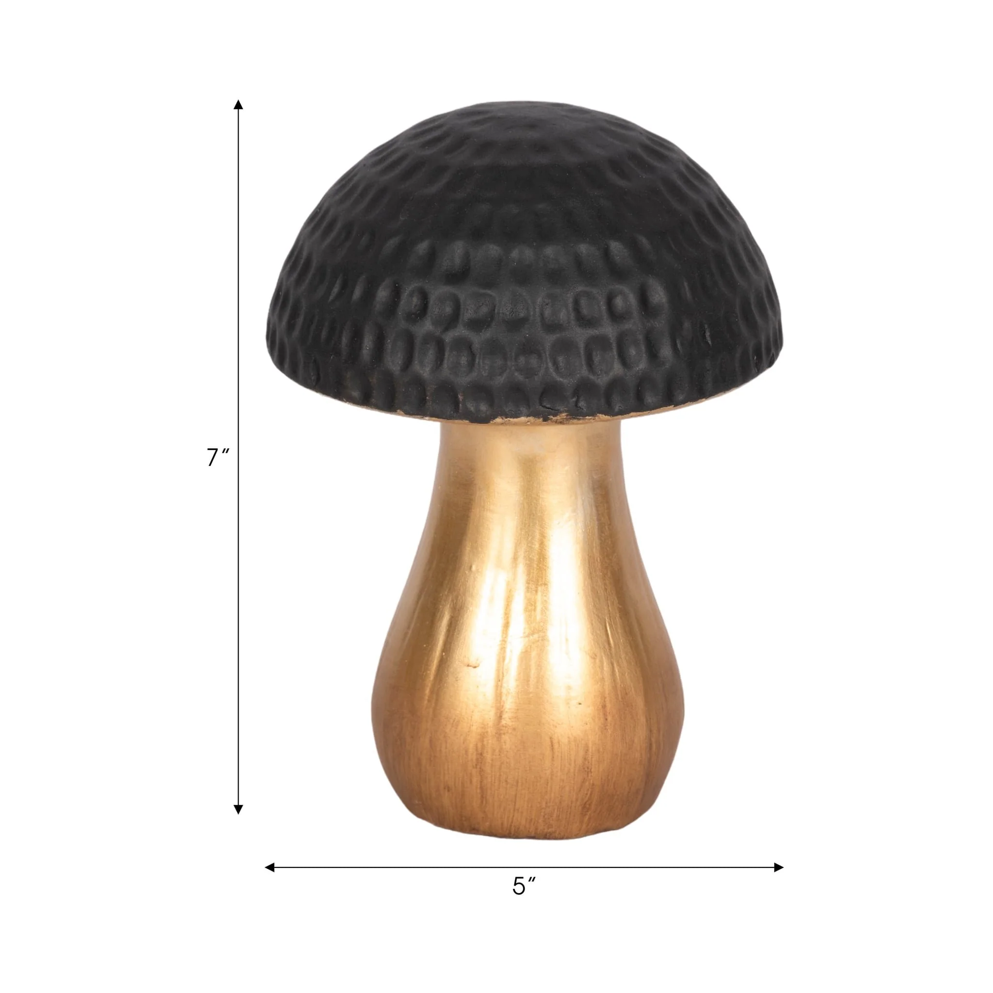 7" Hammered Top Mushroom, Black/gold - Image 7