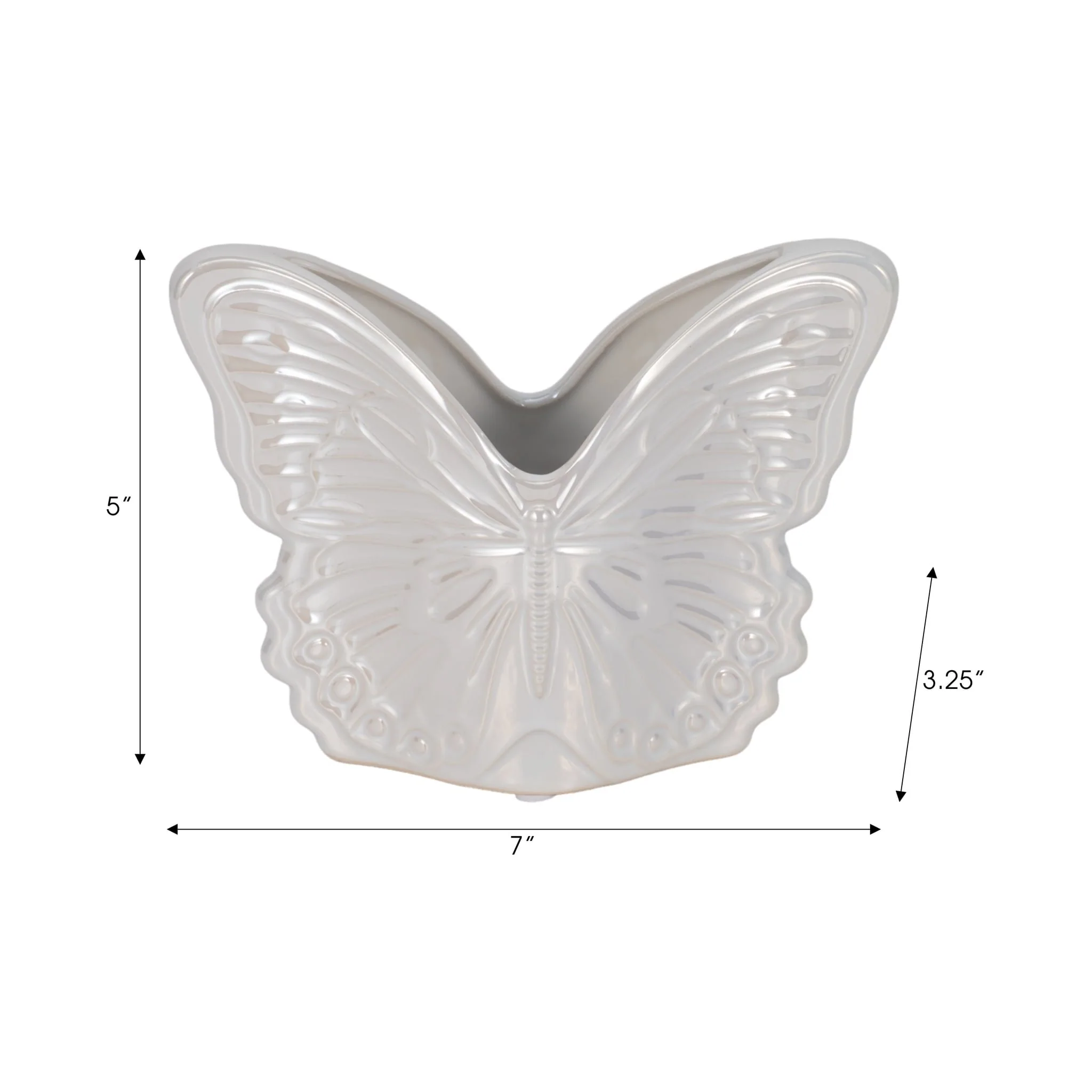 7" Iridescent Butterfly Planter, Ivory - Image 8