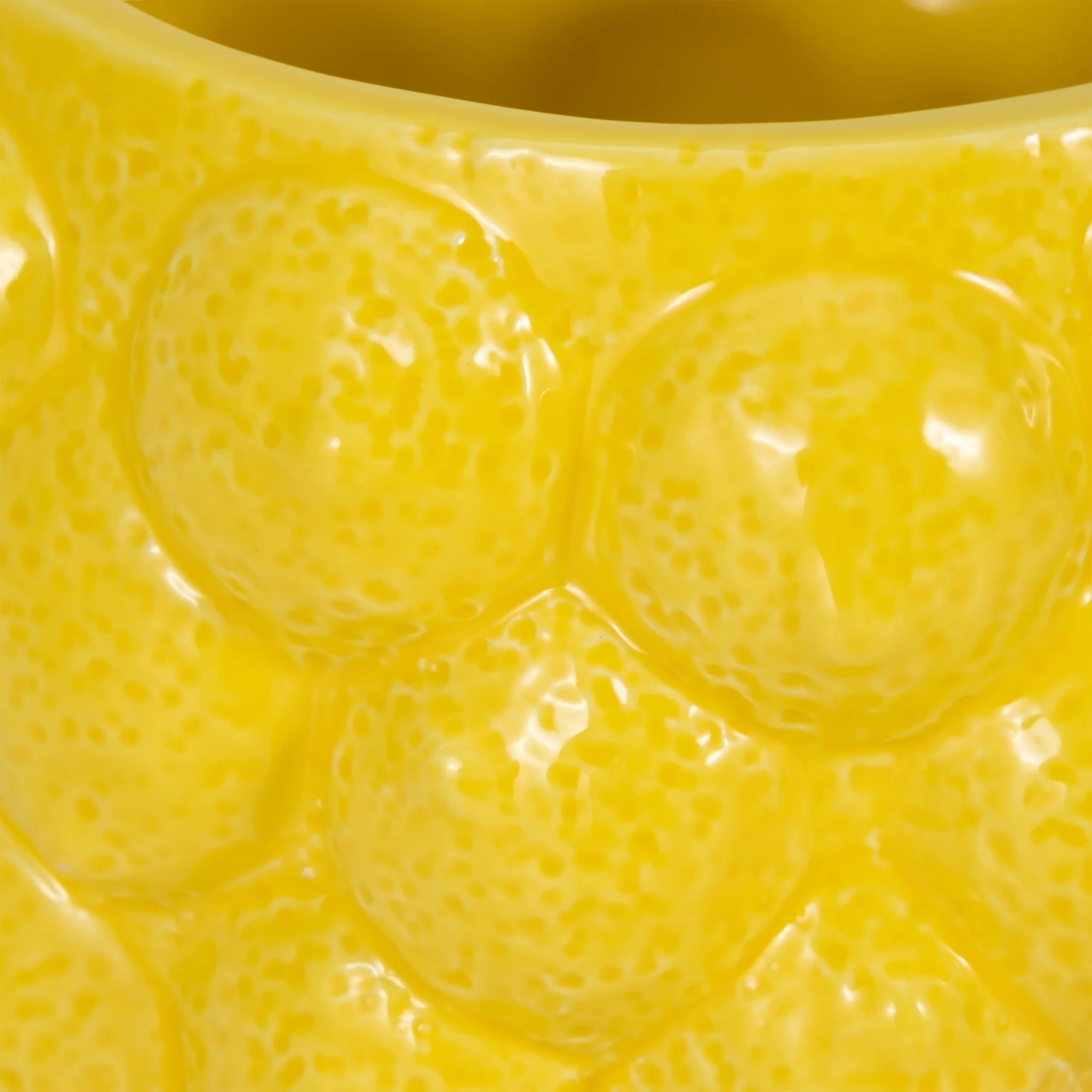 7" Lemons Flower Pot, Yellow - Image 4