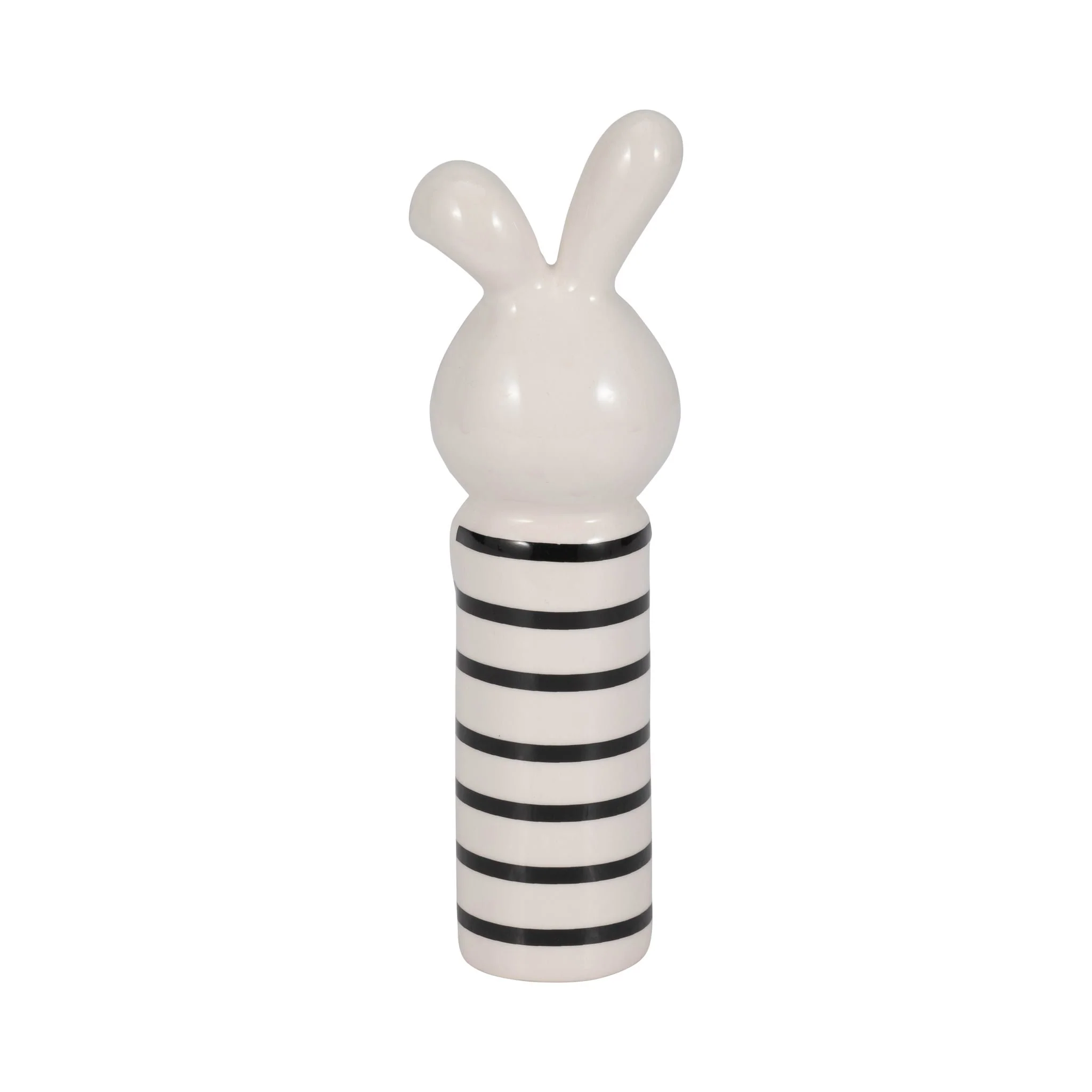 7" Lines Bunny With Gold Heart, White/black - Image 4