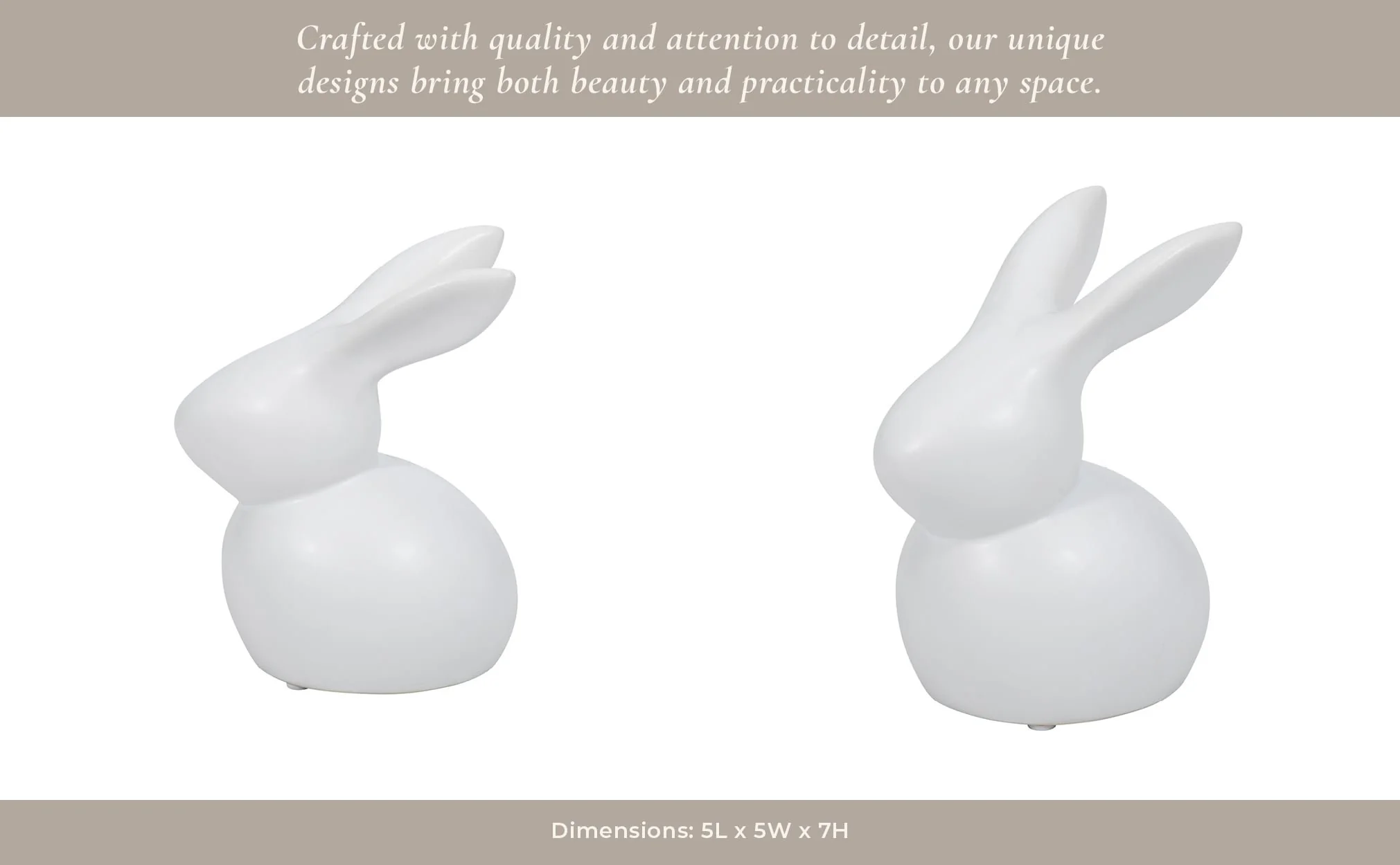 7" Modern Bunny, White - Image 15