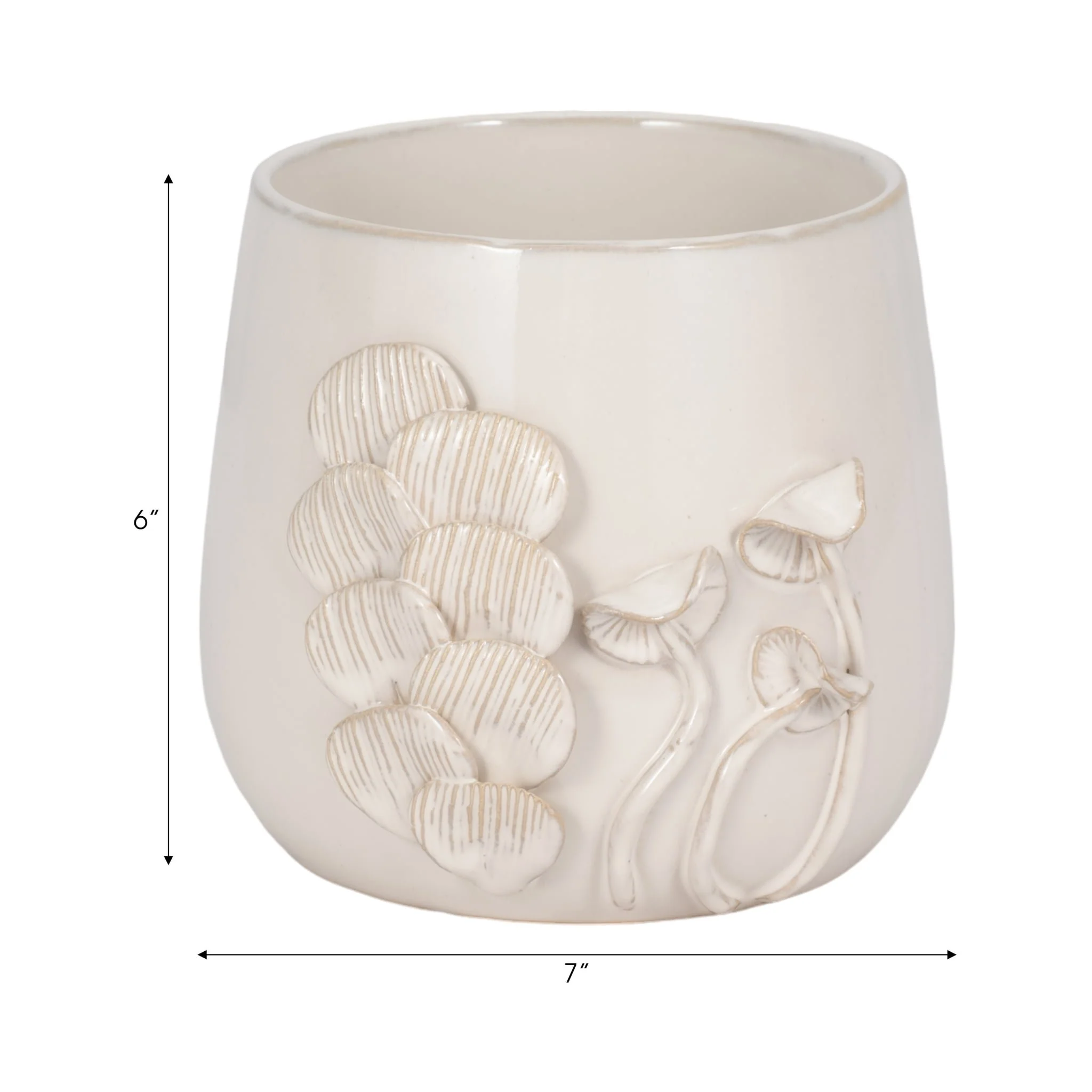 7" Mushroom Applique Planter, Ivory - Image 8