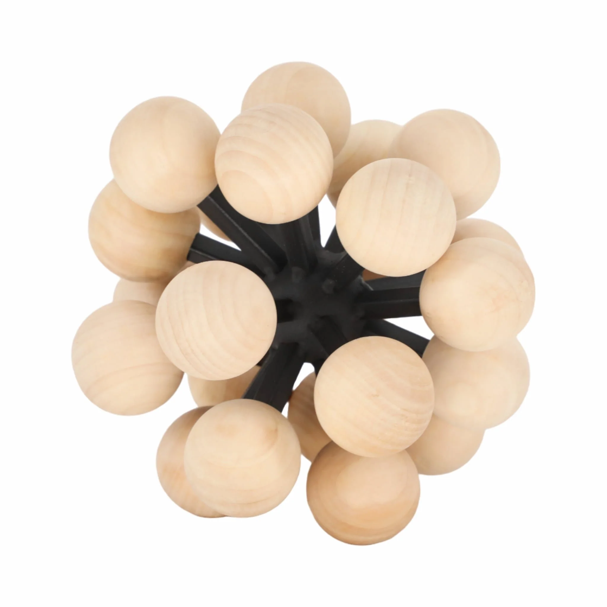7" Orb With Wooden Knobs, Black/natural - Image 2