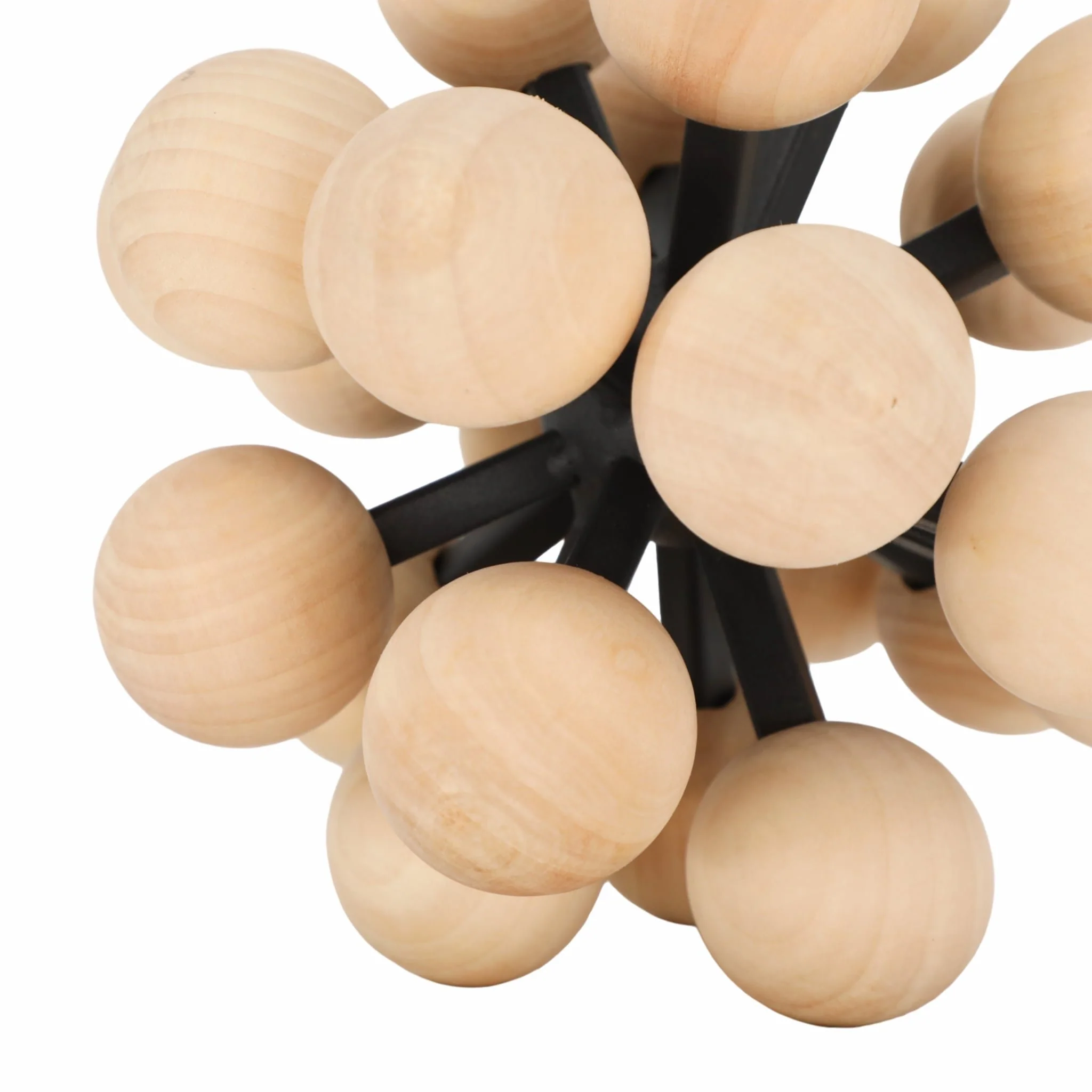 7" Orb With Wooden Knobs, Black/natural - Image 5