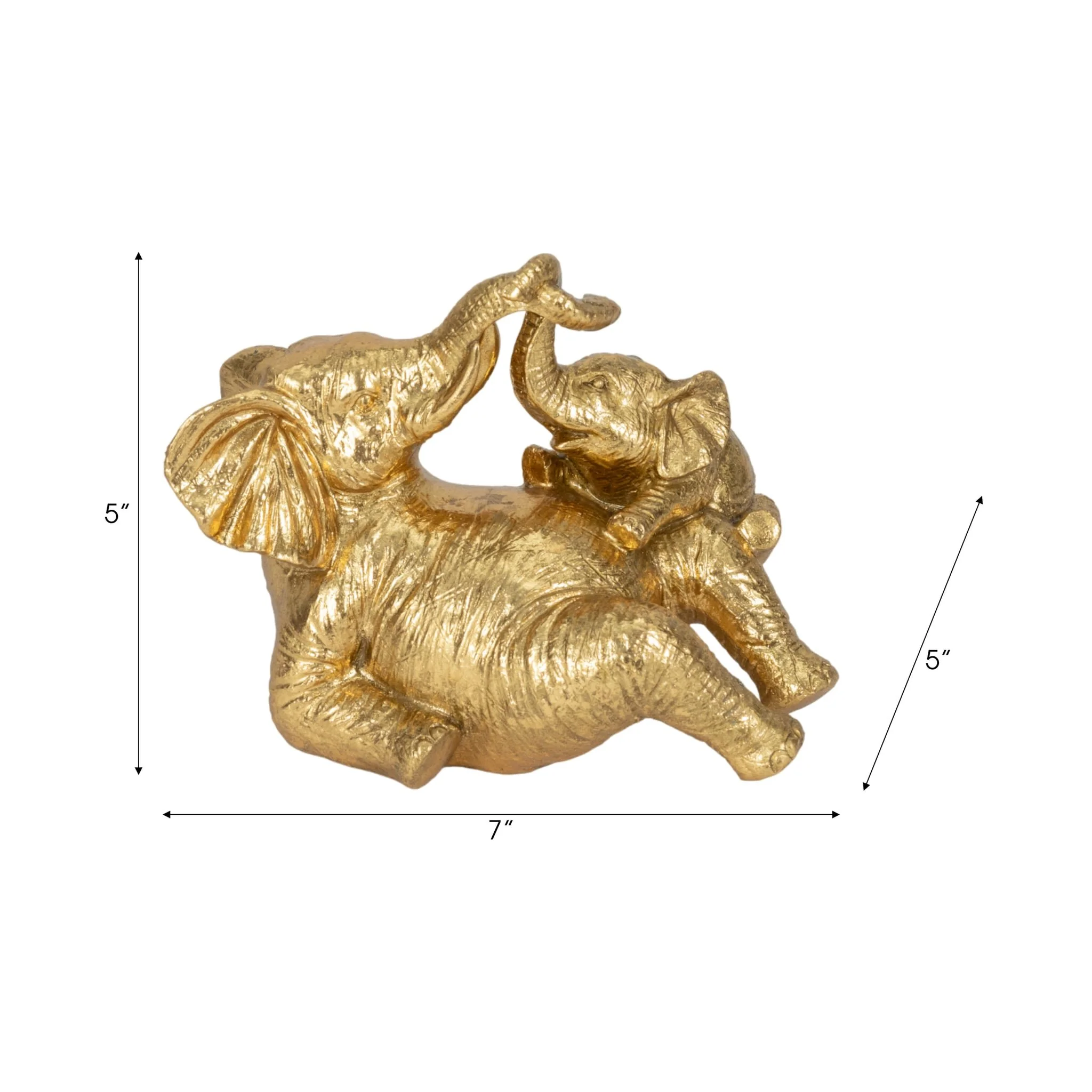 7" Playful Elephants, Gold - Image 9
