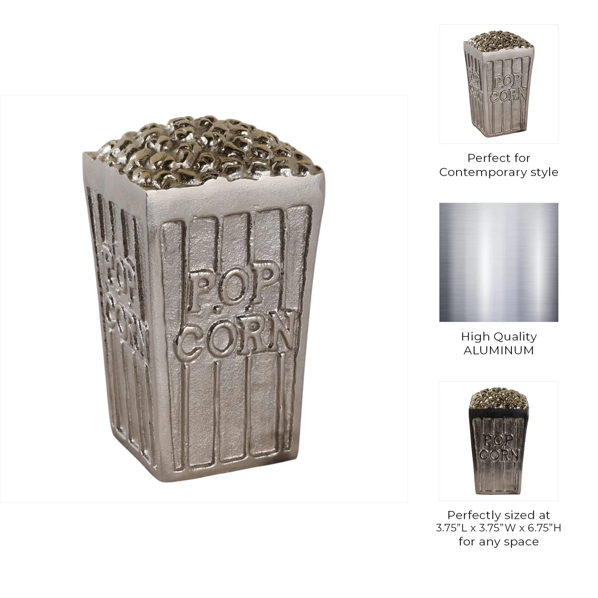 7" Popcorn Bucket, Silver/gold - Image 10