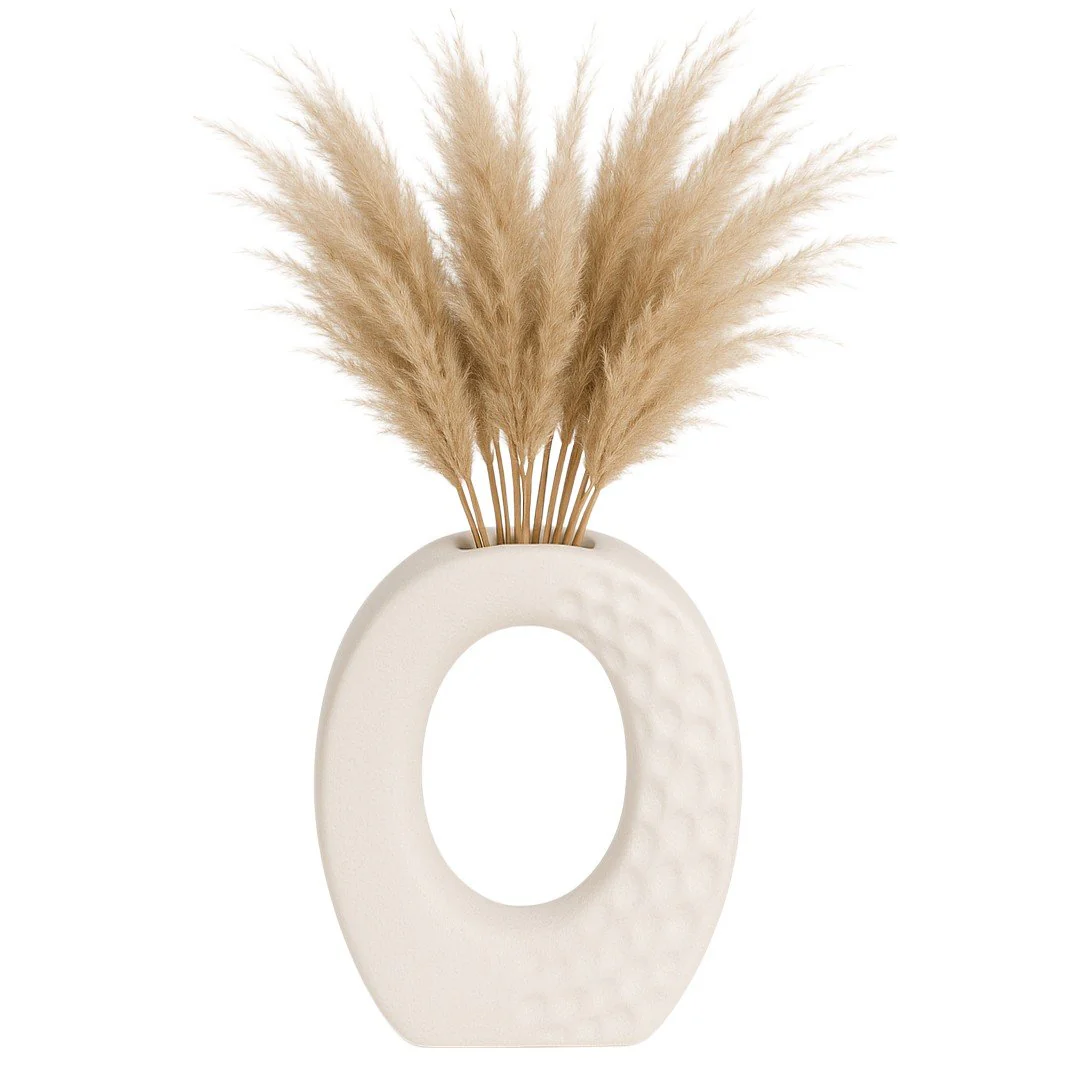 7" Rough Finish Open Cut-out With Vase Opening, Wh - Image 2