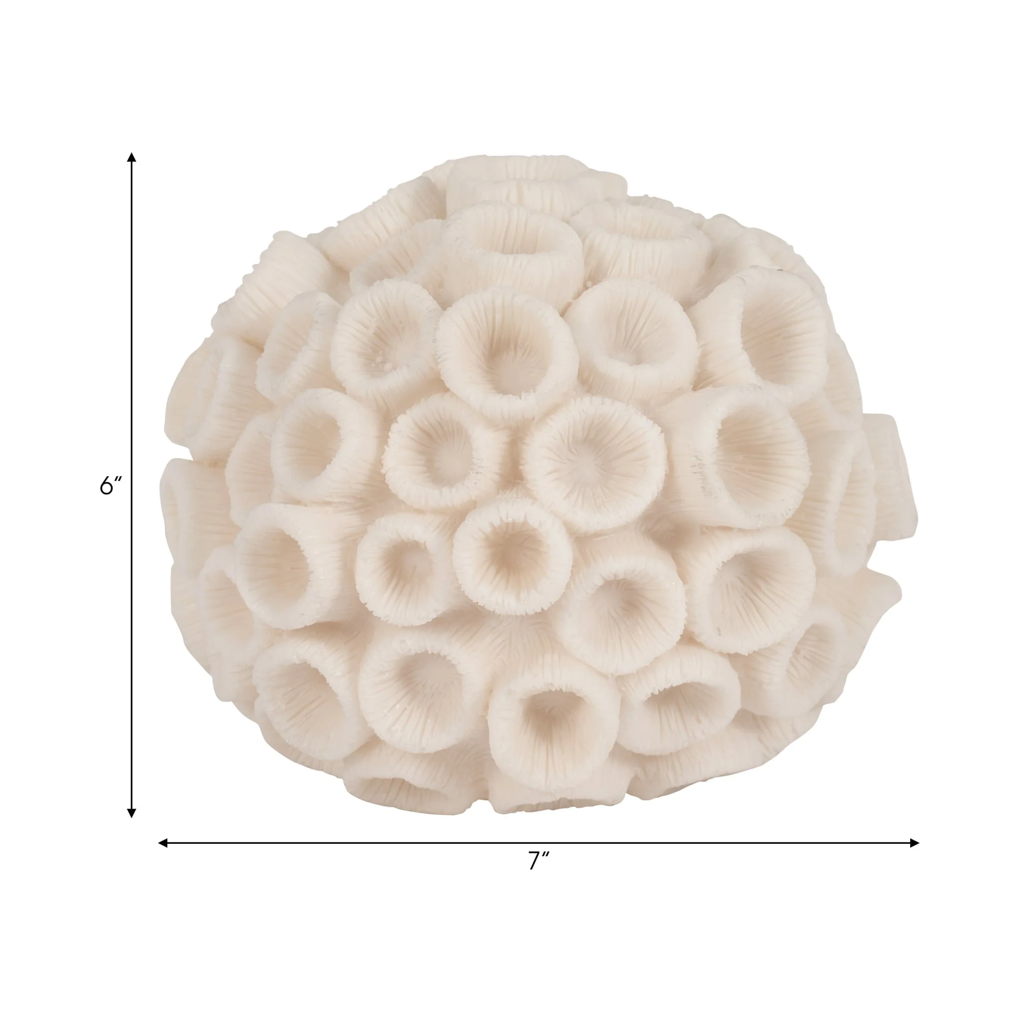 7" Round Coral Orb, Ivory - Image 7