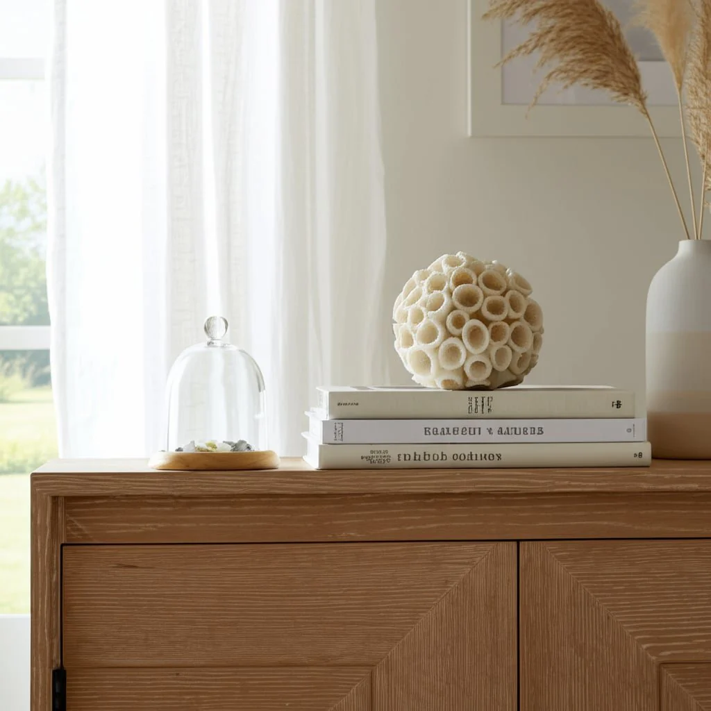 7" Round Coral Orb, Ivory - Image 9