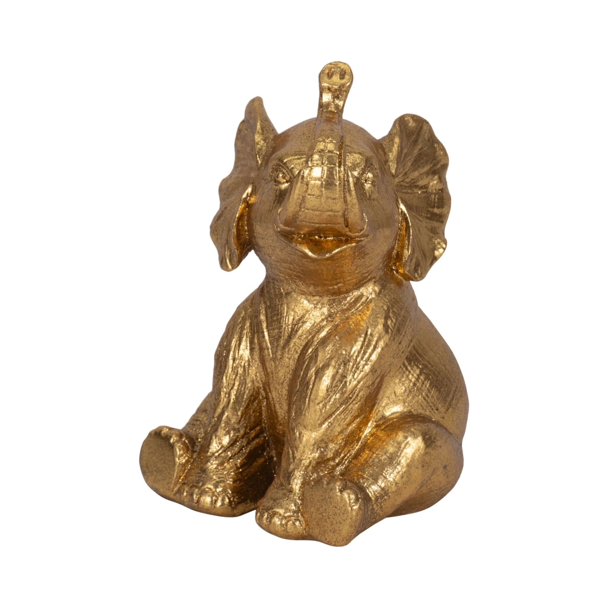 7" Sitting Elephant, Gold - Image 2