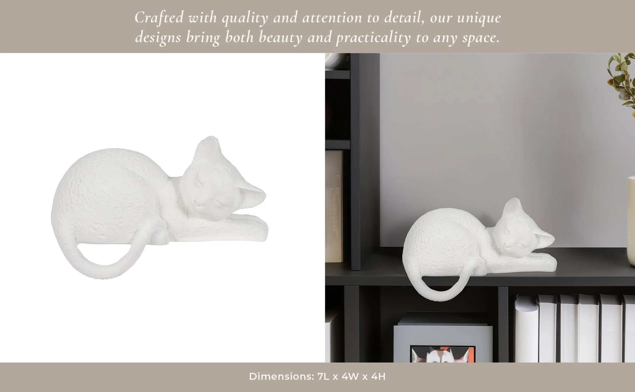 7" Sleeping Kitty, White - Image 9
