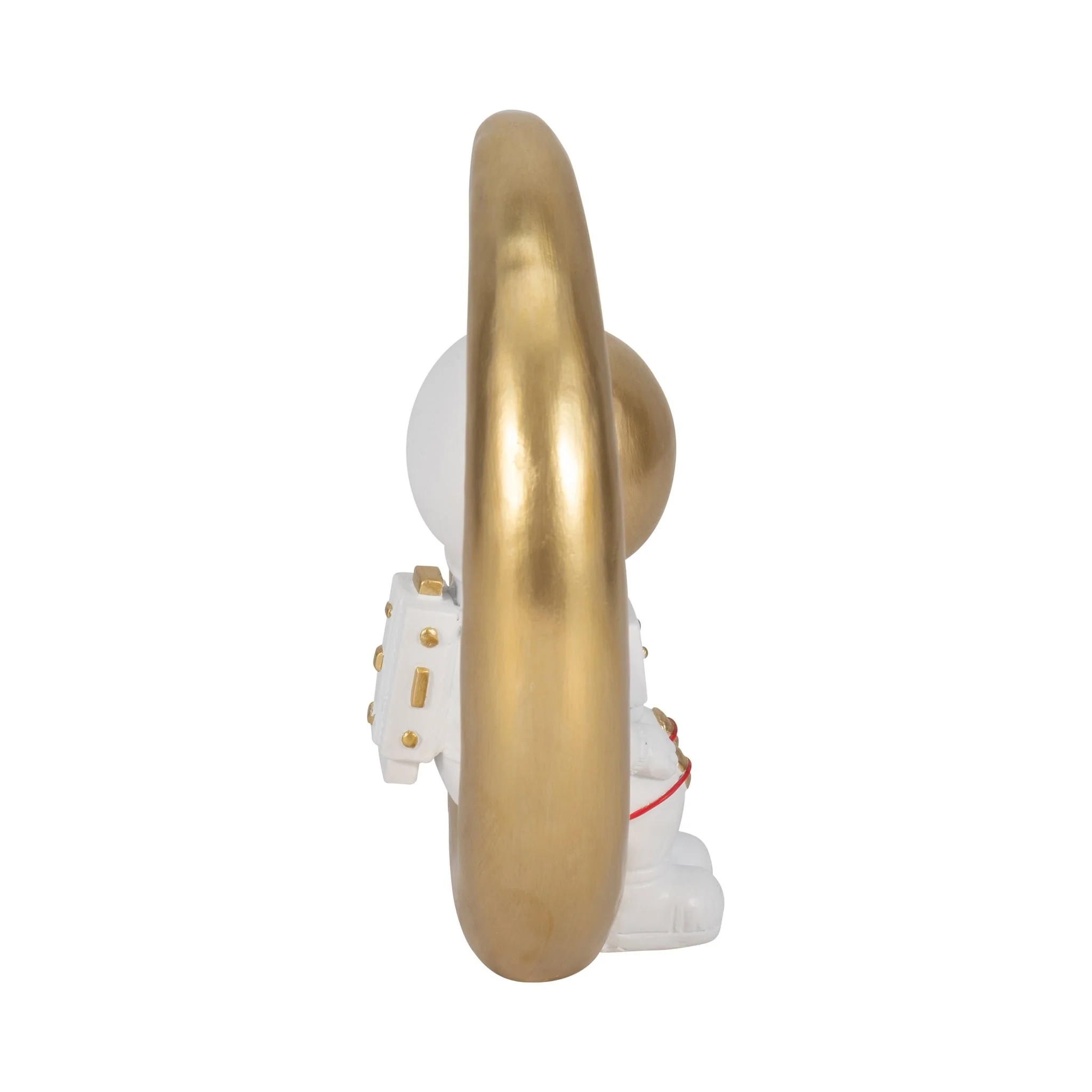 7" Space Man On Crescent Moon, White/gold - Image 3
