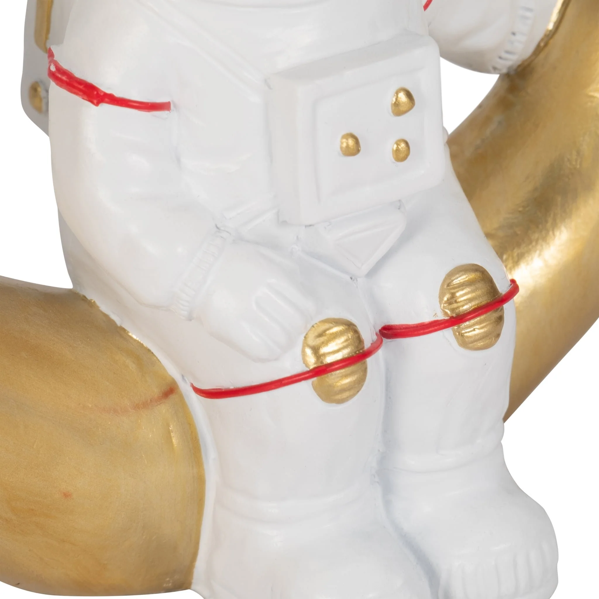 7" Space Man On Crescent Moon, White/gold - Image 5