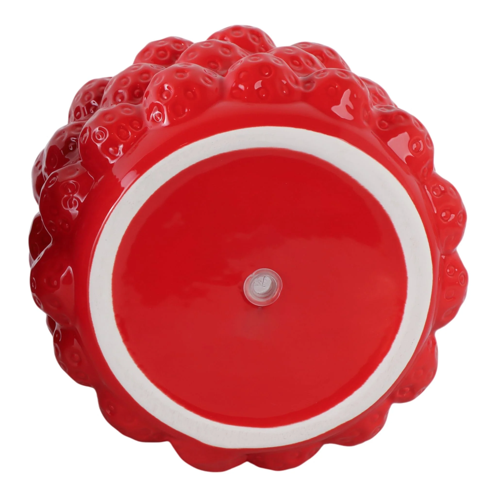 7" Strawberries Flower Pot, Red - Image 5