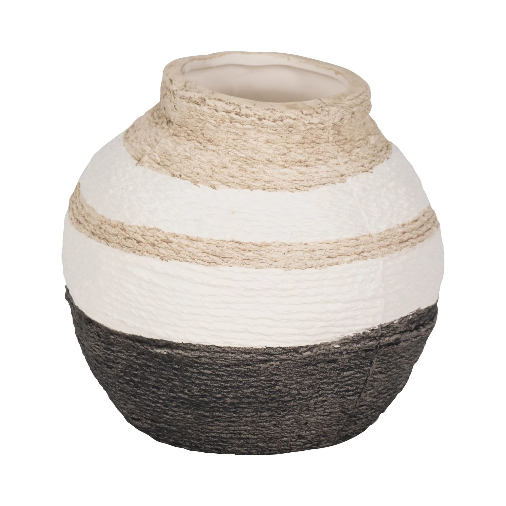 7" Striped Woven Textured Vase, Multi - Image 3
