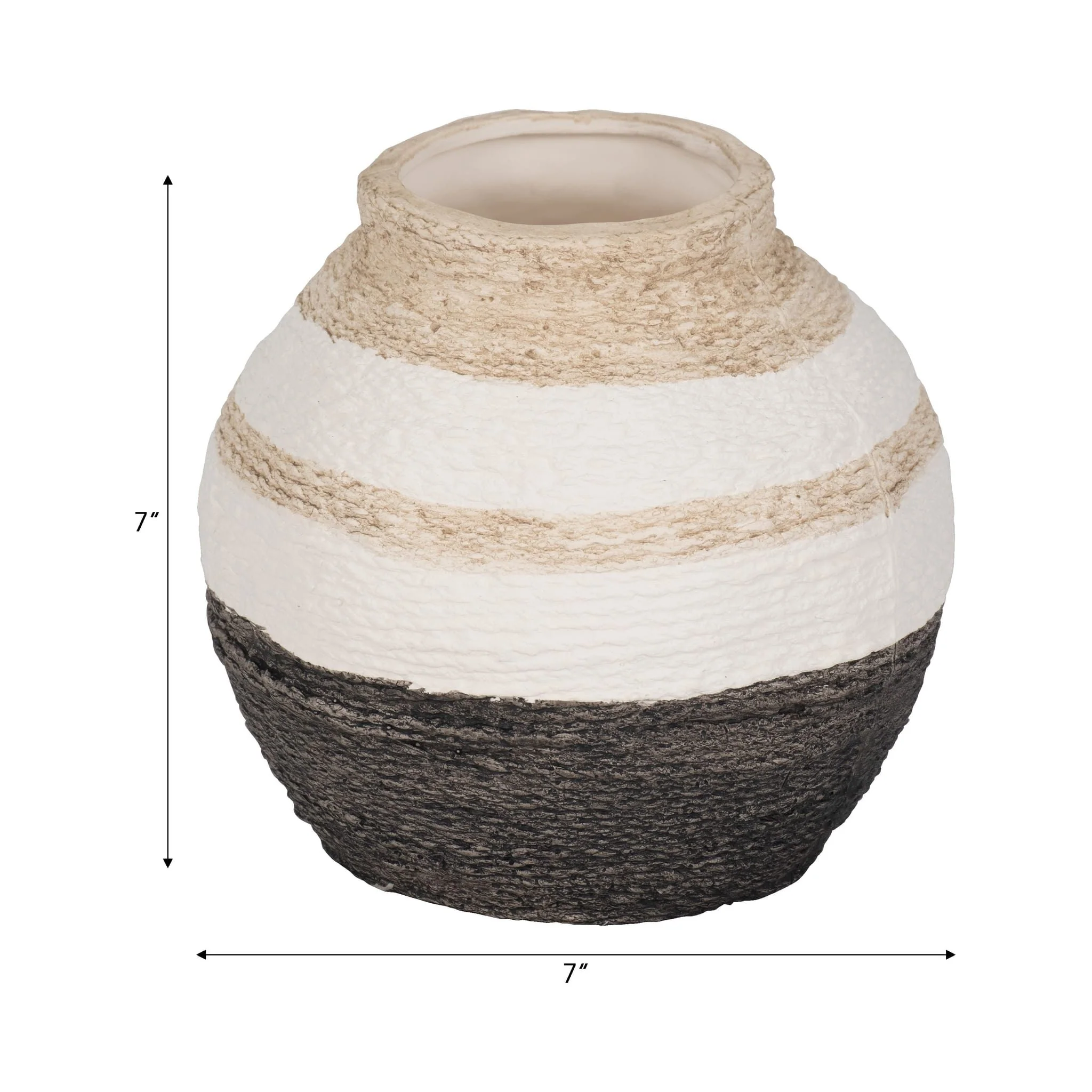 7" Striped Woven Textured Vase, Multi - Image 7