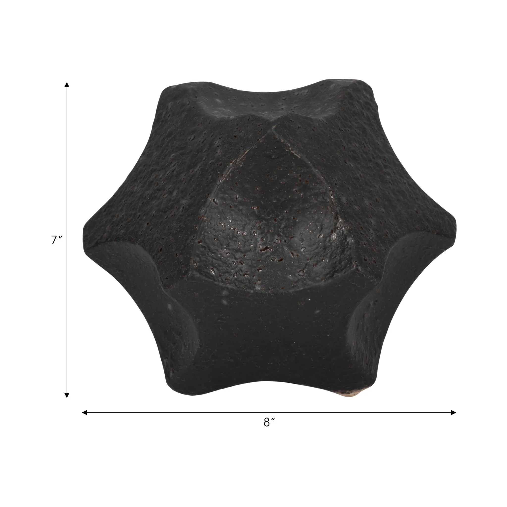 7" Textured Geometric Orb, Black - Image 8