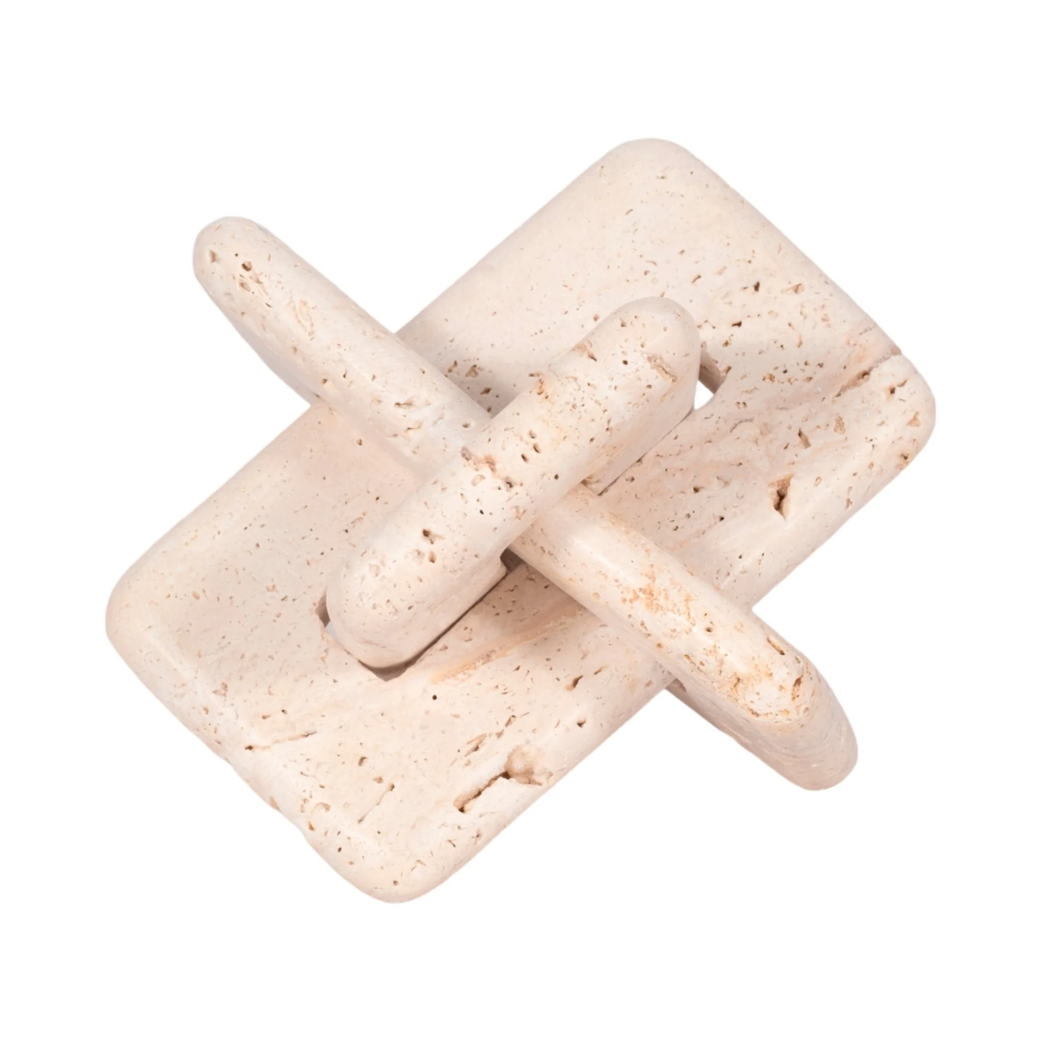 7" Travertine Squared Knot, Tan - Image 3