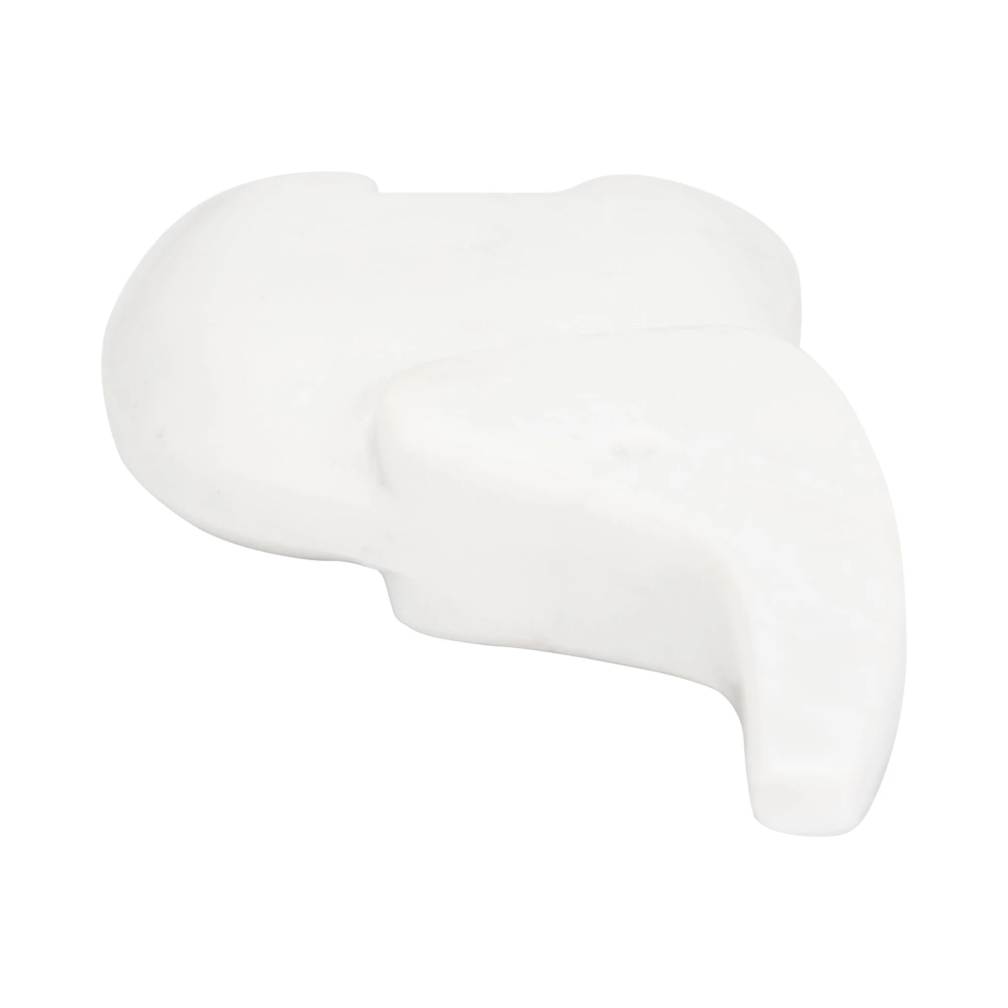 7" Trunk In The Air Marble Elephant, White - Image 6