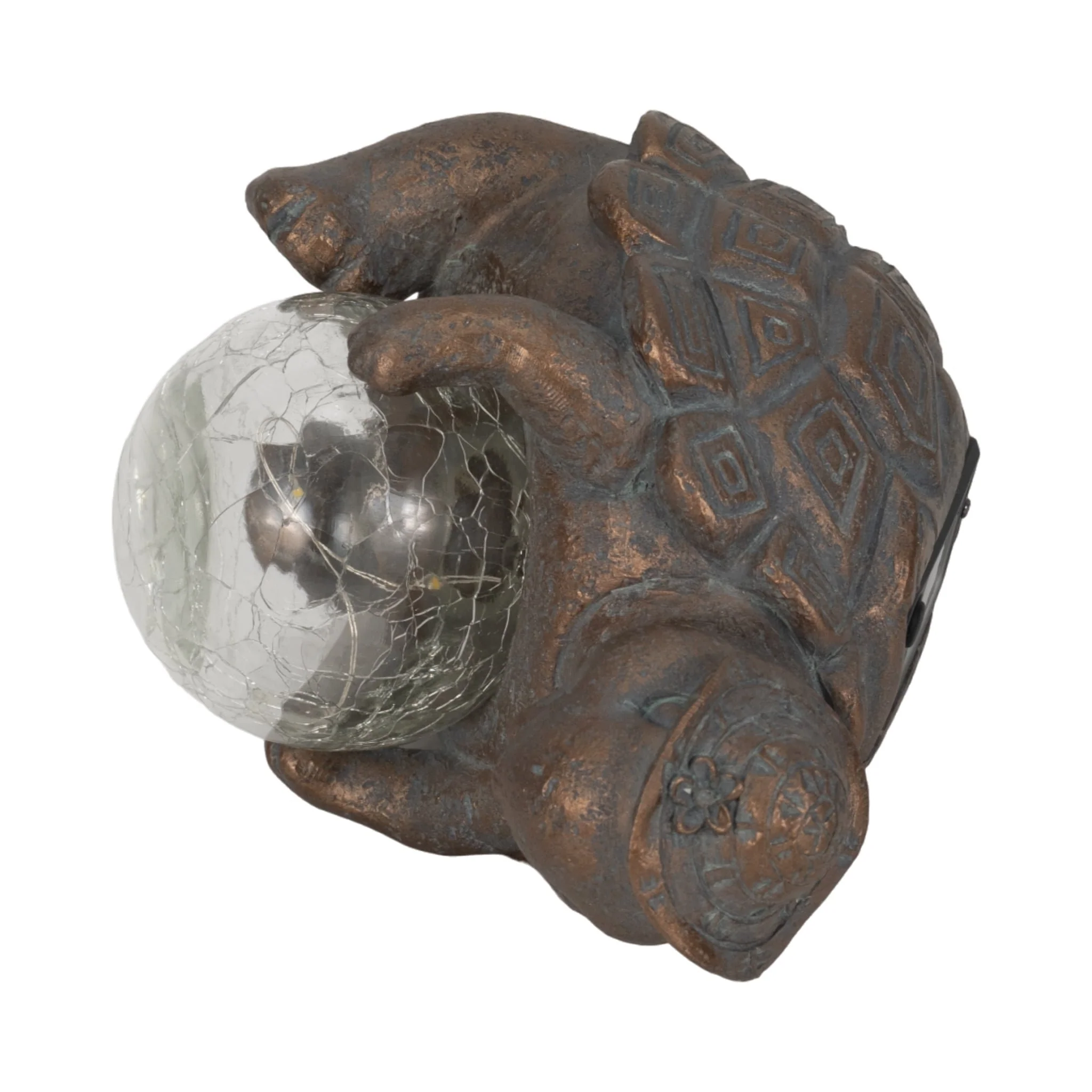 7" Turtle With Solar Orb, Antique Copper - Image 7