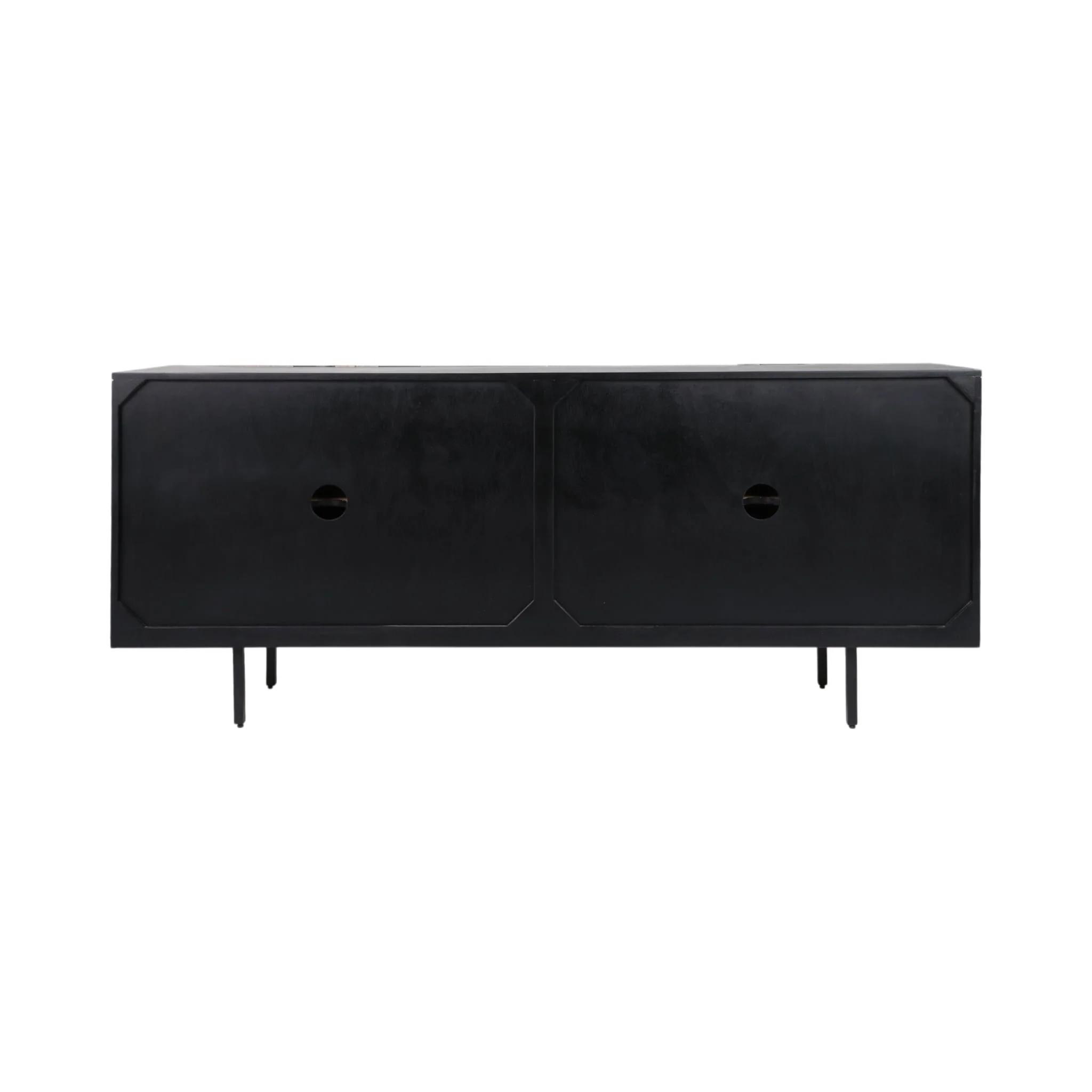 70x30" Geo Modern 4-door Cabinet, Black - Image 4