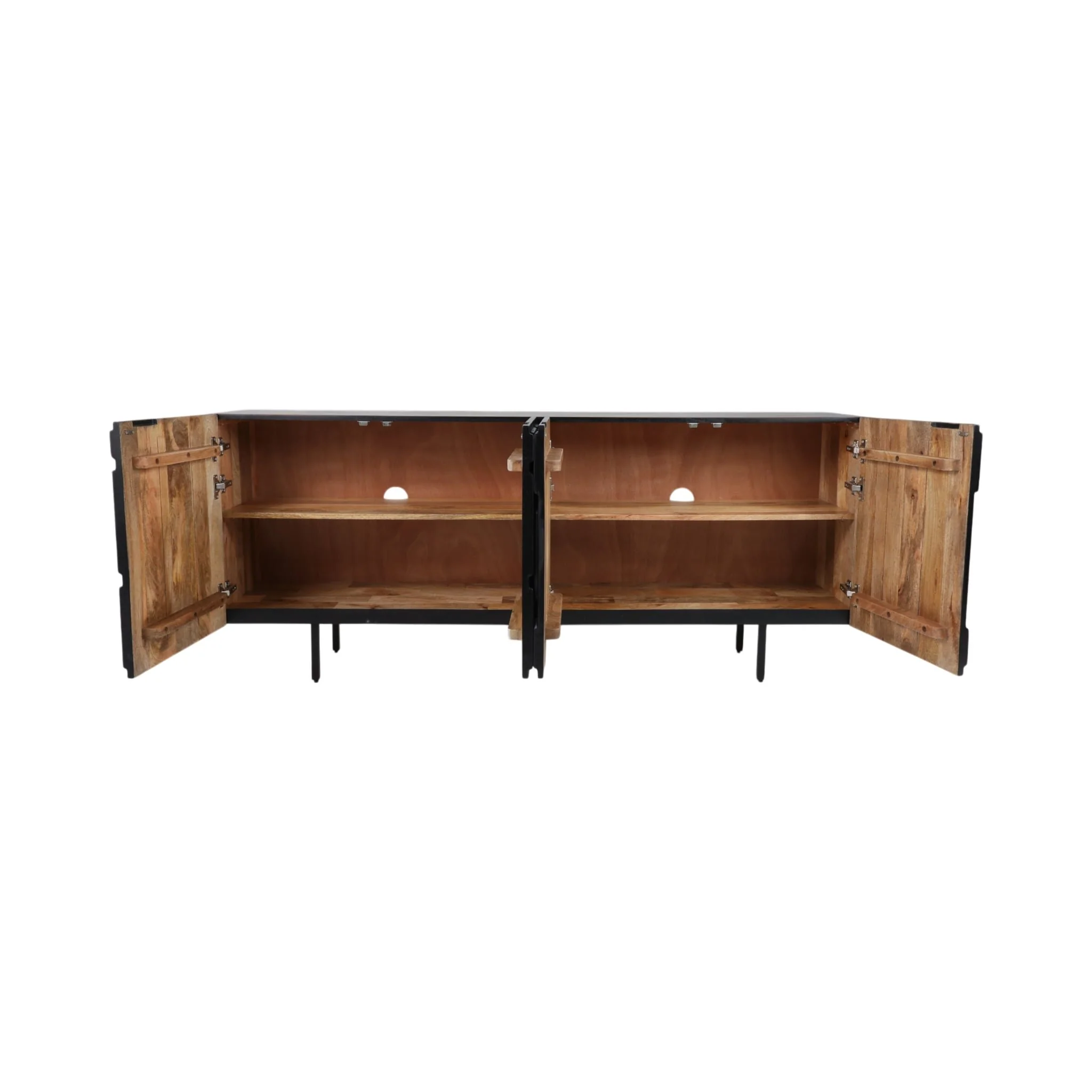 70x30" Geo Modern 4-door Cabinet, Black - Image 5