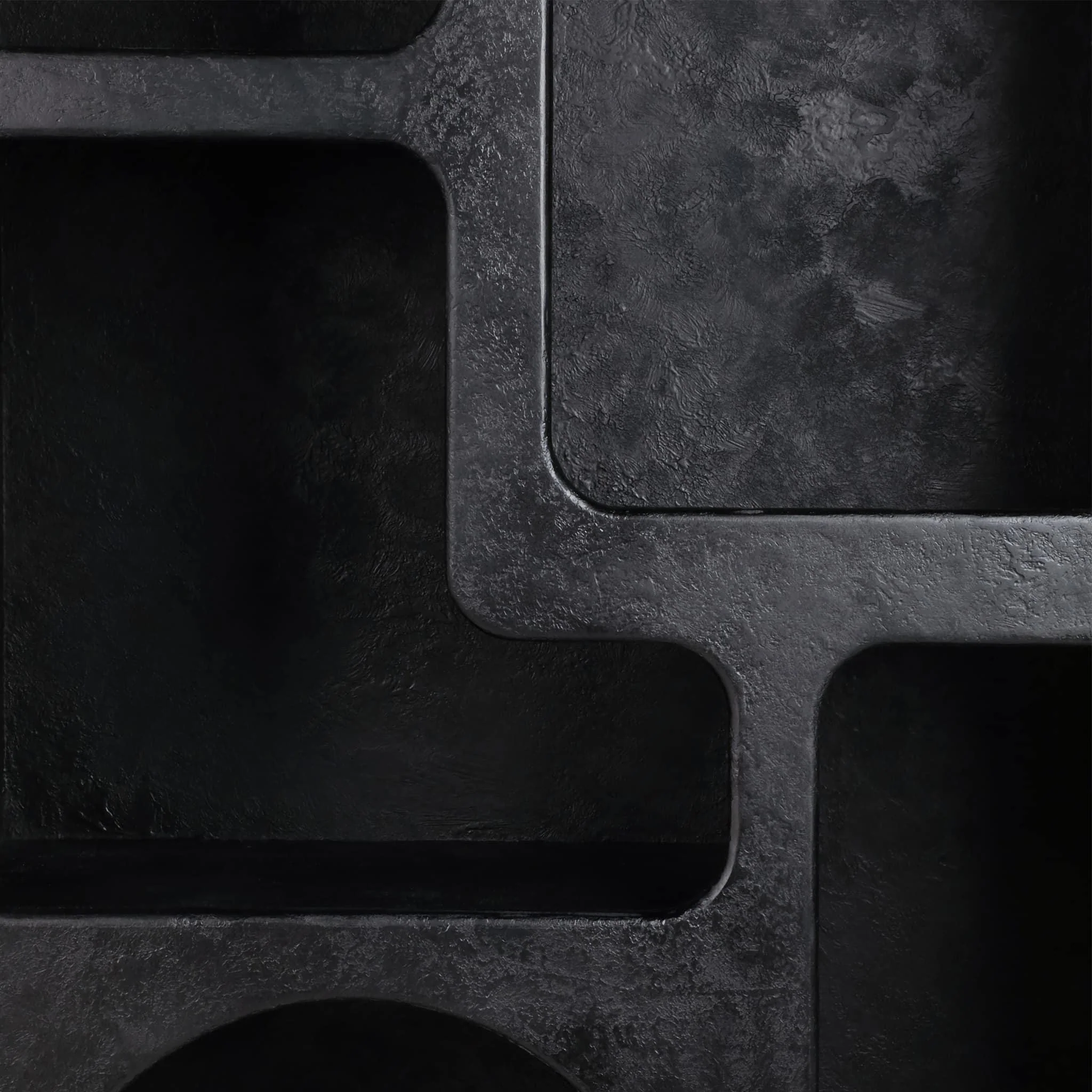 71" Open Cut-out Textured Bookshelf, Black - Image 6