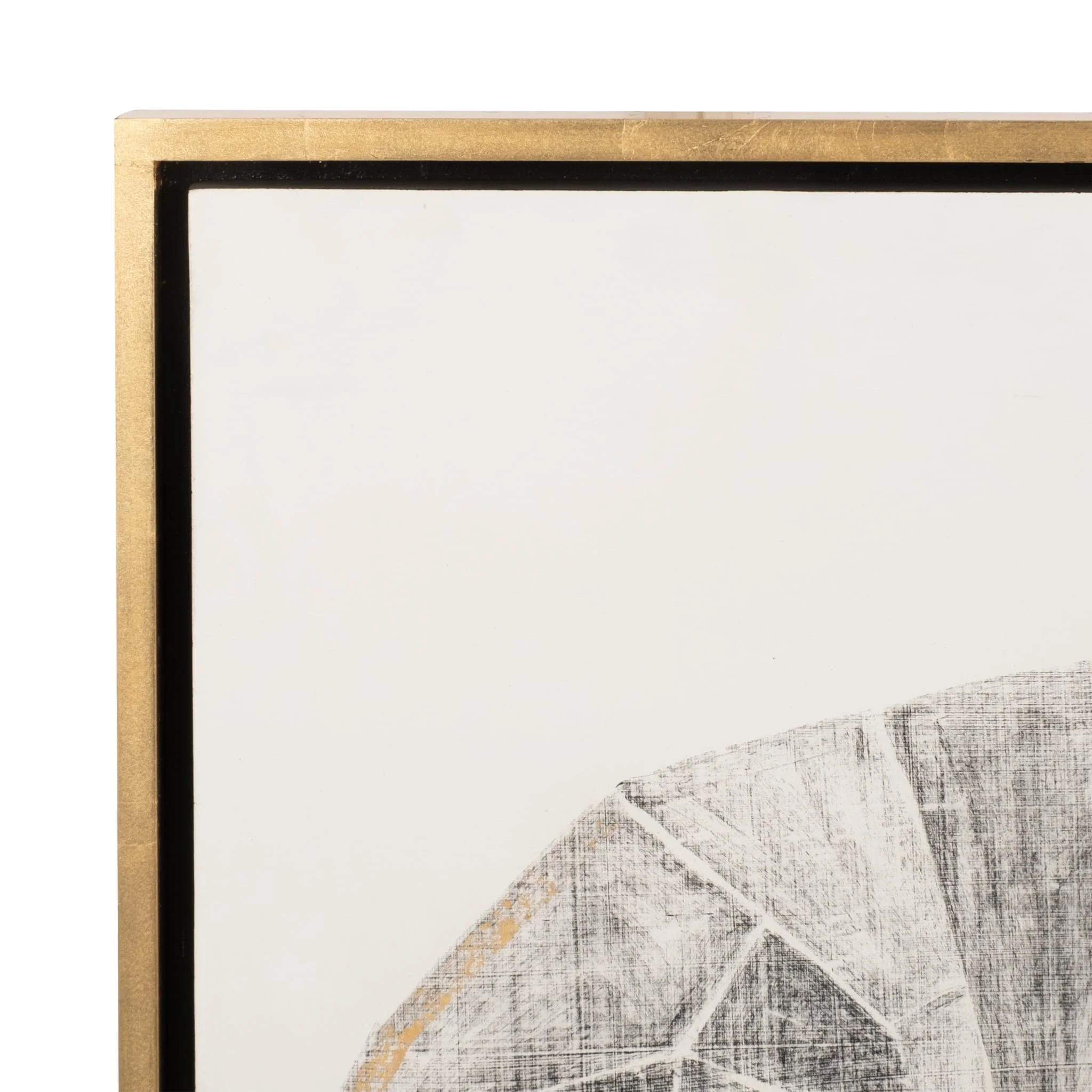 71x47, Hand Painted Charcoal Rhino W/gold Leaf - Image 5