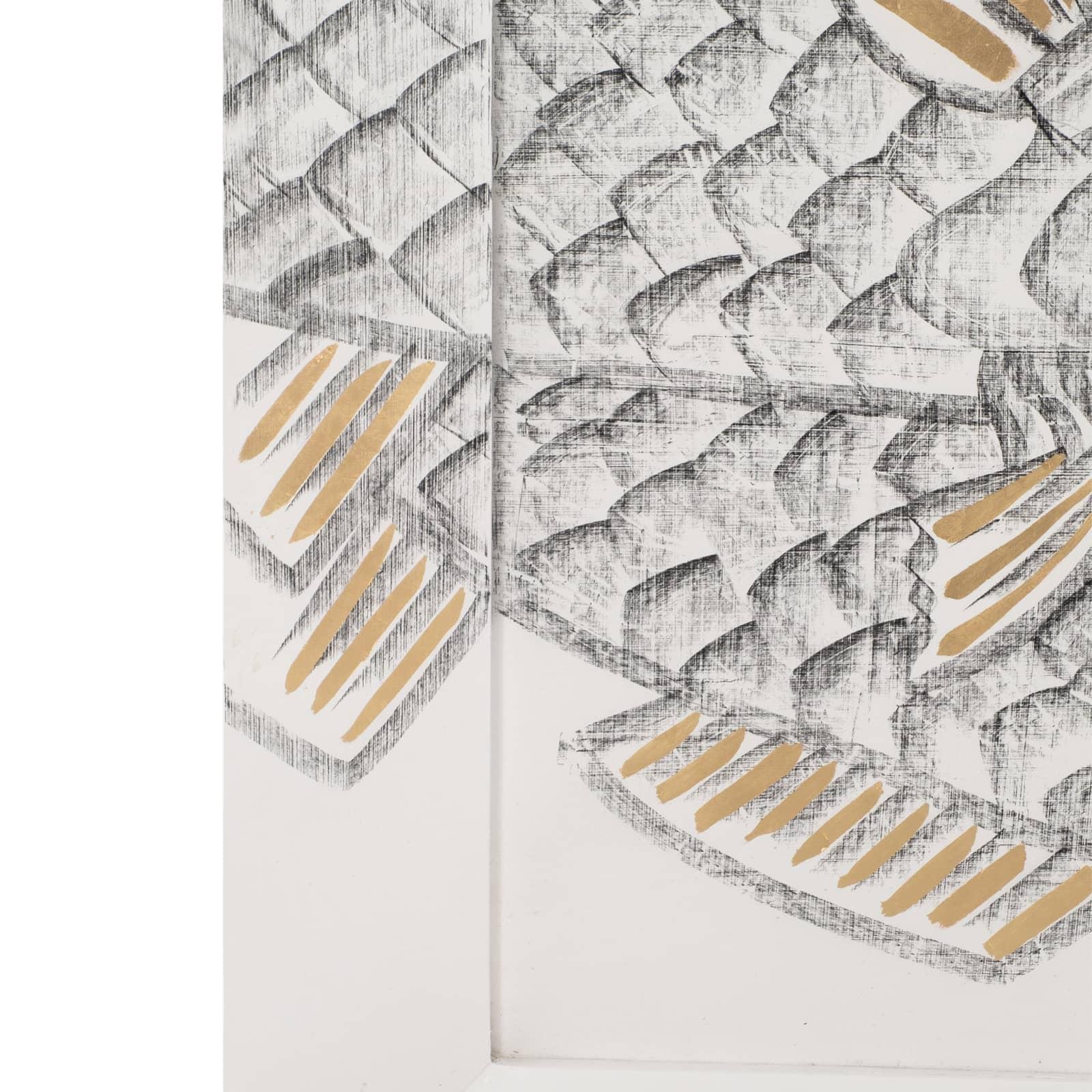 71x47 Hand Painted Keep Swimming, White/black - Image 6