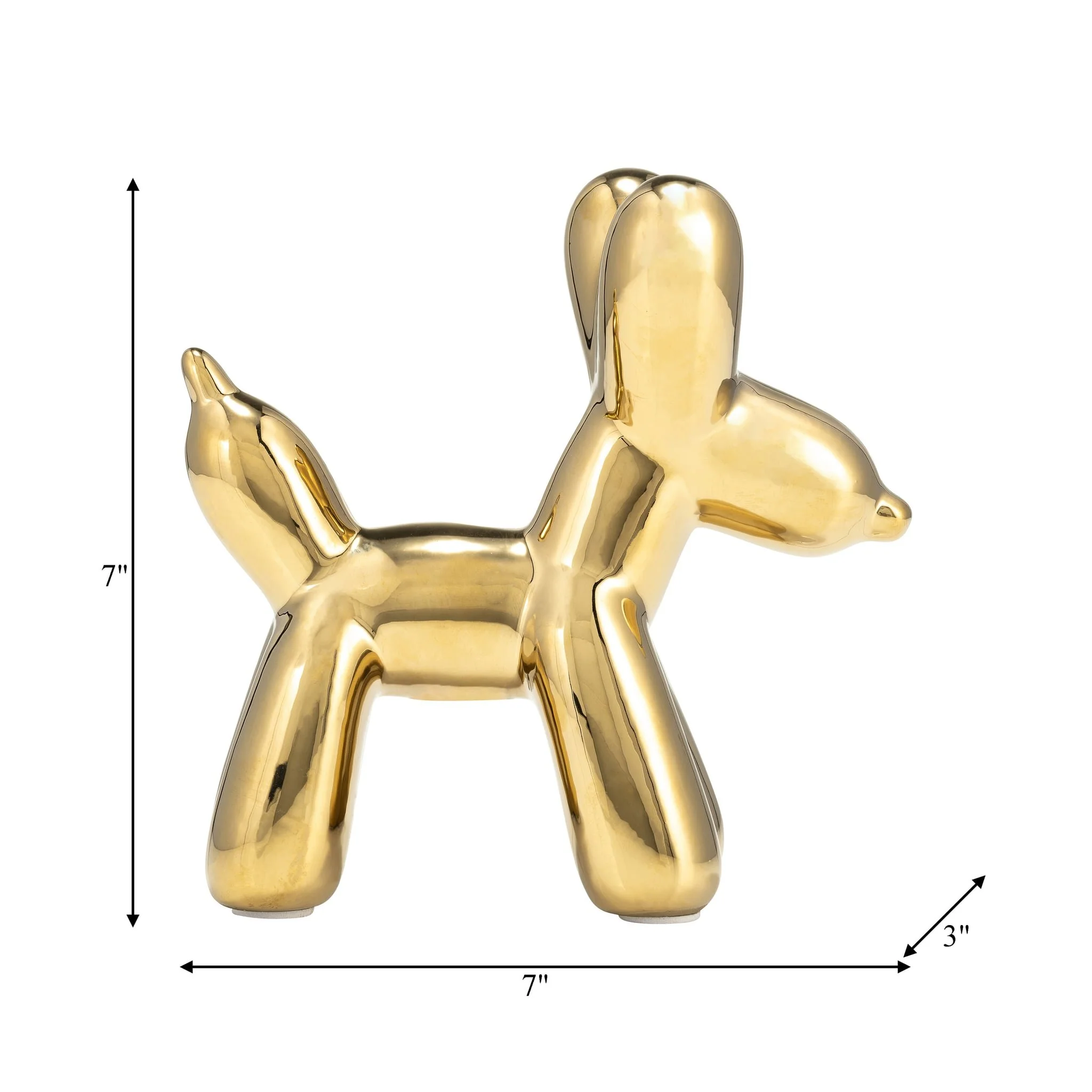 7"l Balloon Dog Animal, Gold - Image 7