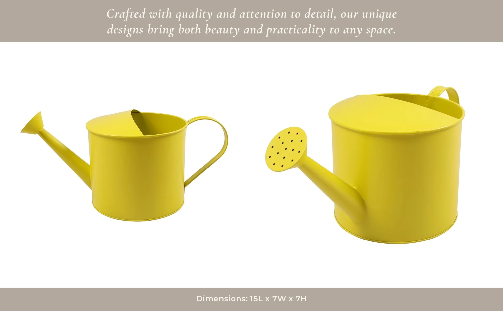 7x15" Watering Can, Yellow - Image 10