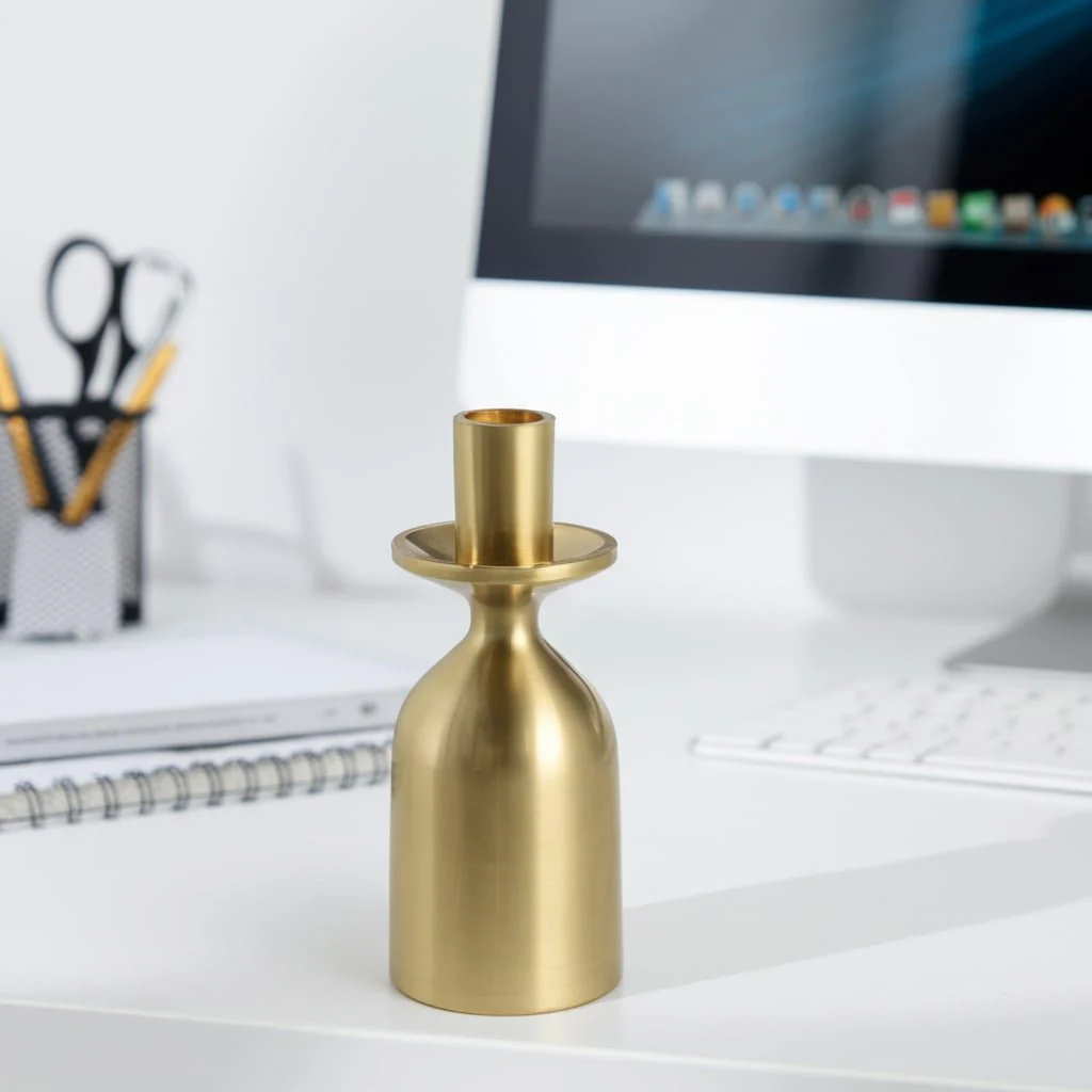7x3" Wide Base Metal Taper Holder, Gold - Image 5
